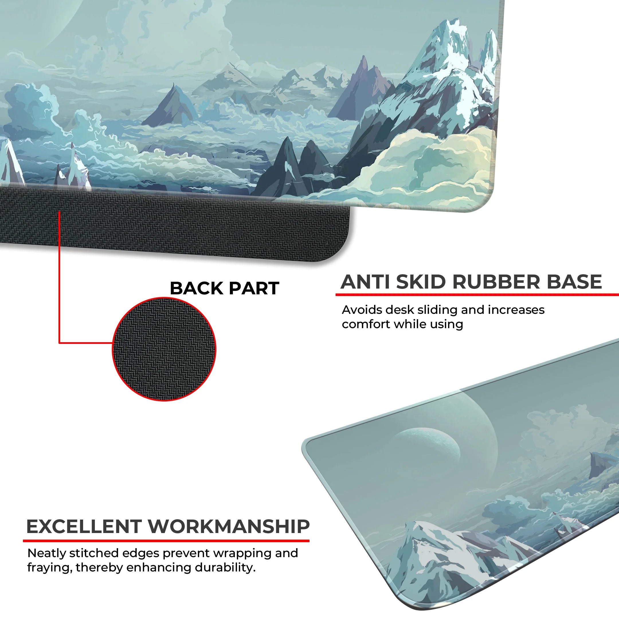 Ice Planet Mat – Frozen Landscape Sci-Fi Gaming Deskmat