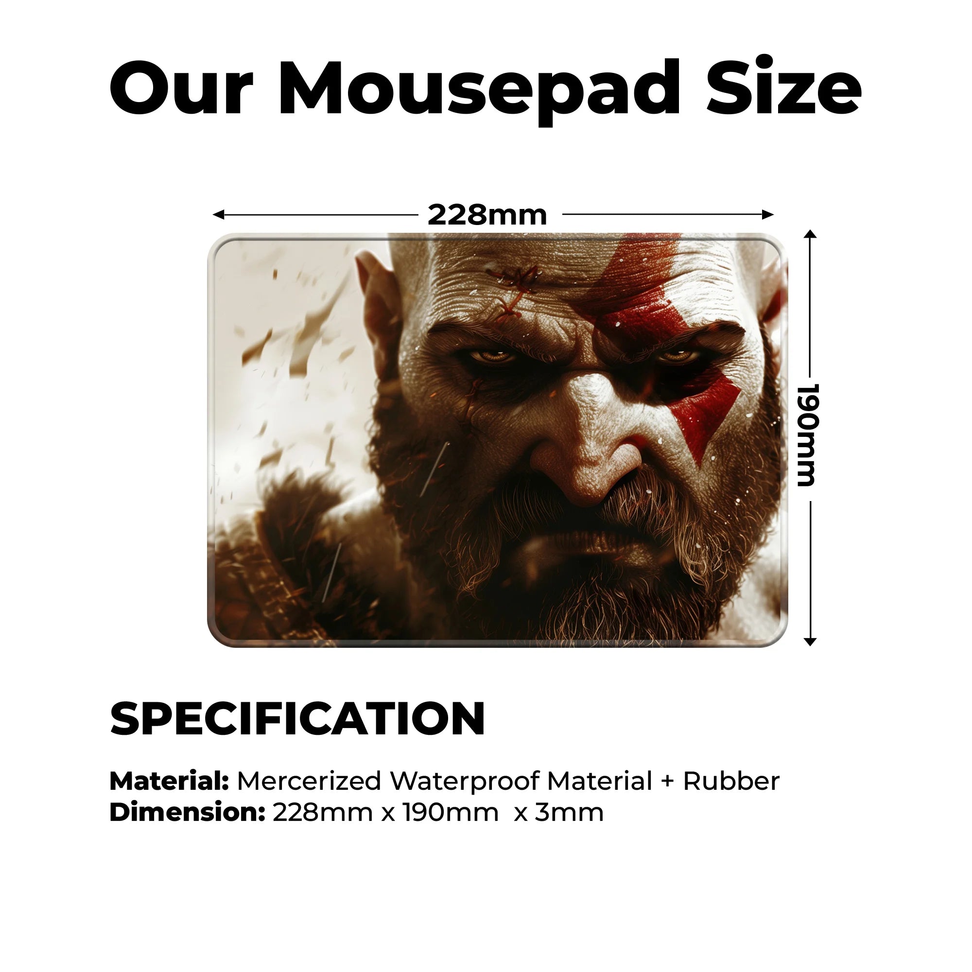 Kratos God of War Rage – Epic Gaming Mousepad