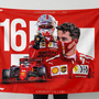 Charles Leclerc Ferrari F1 Wall Tapestry | Premium Polyester Formula 1 Racing Wall Hanging | Motorsport Room Decor