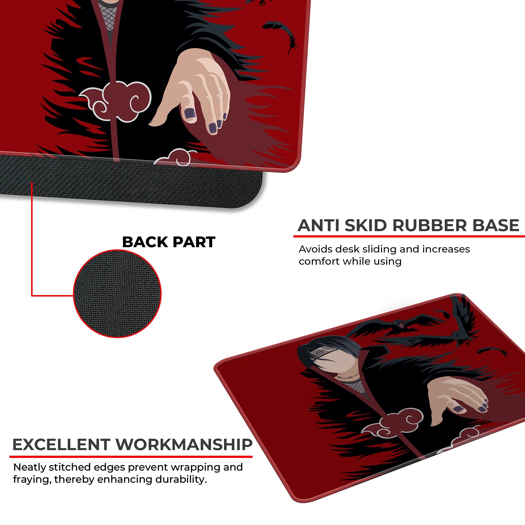 Itachi Uchiha Minimalist Sharingan – Naruto Anime Gaming Mousepad