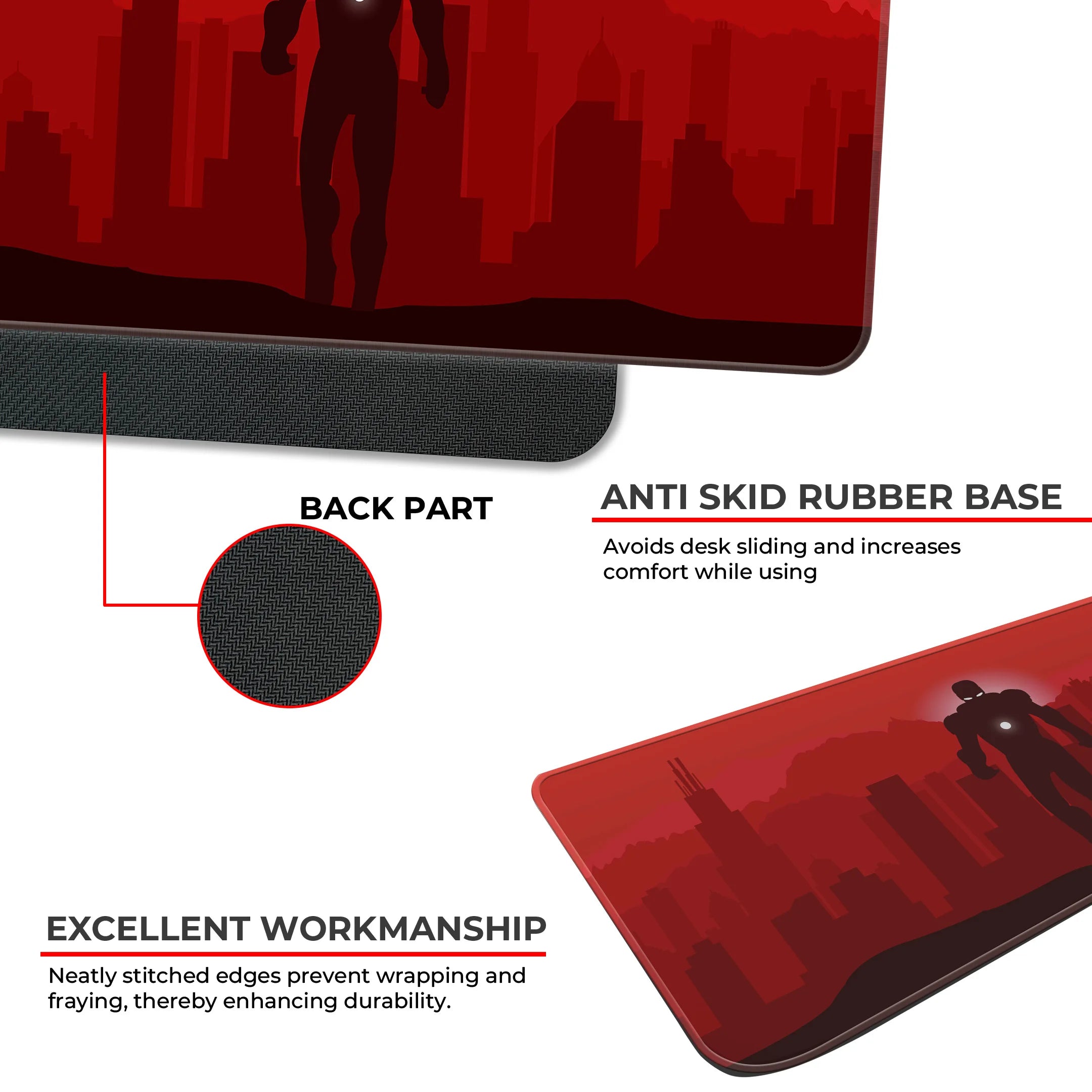 Iron Hero Minimalist Red  Deskmat