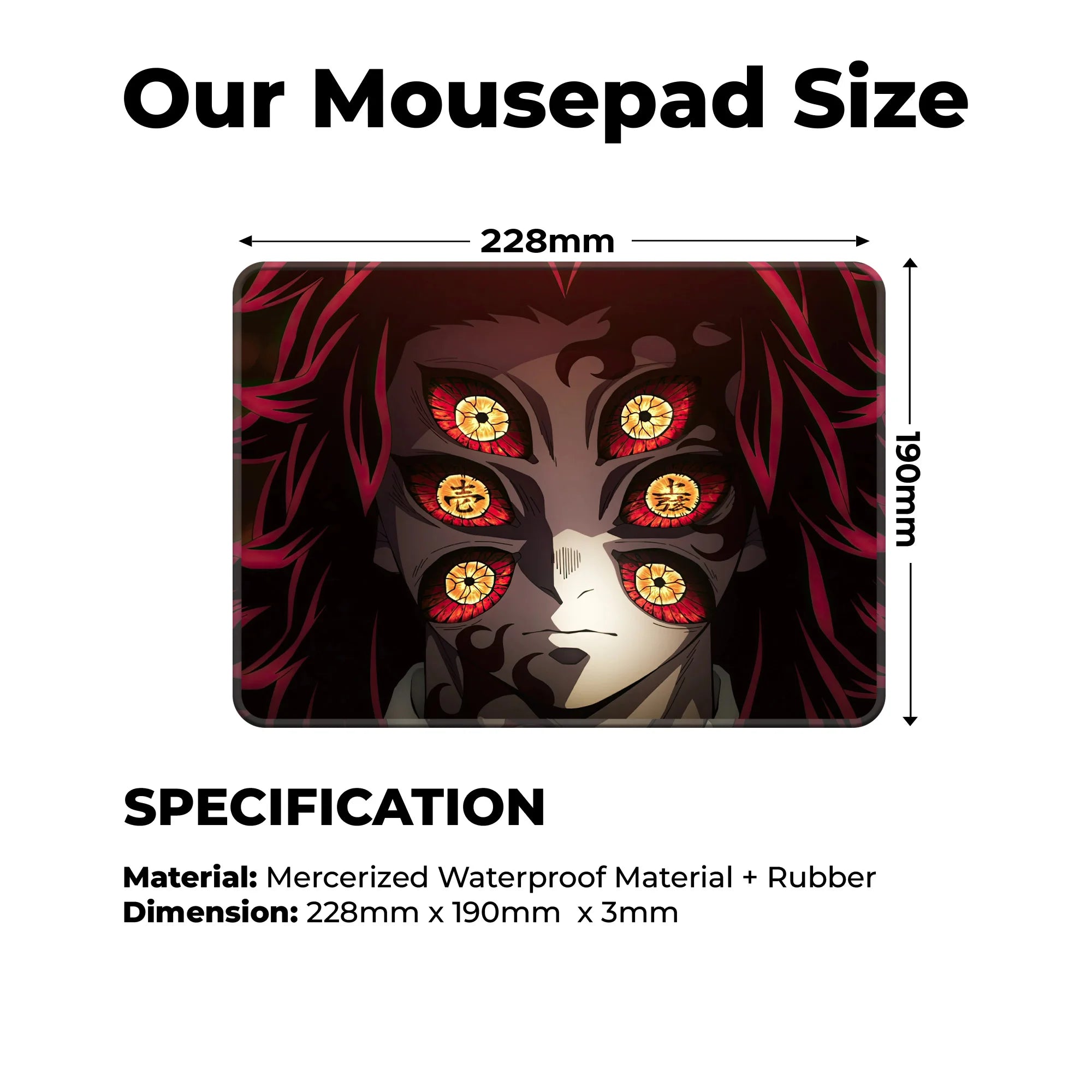 Kokushibo Six-Eyes Demon – Demon Slayer Anime Gaming Mousepad