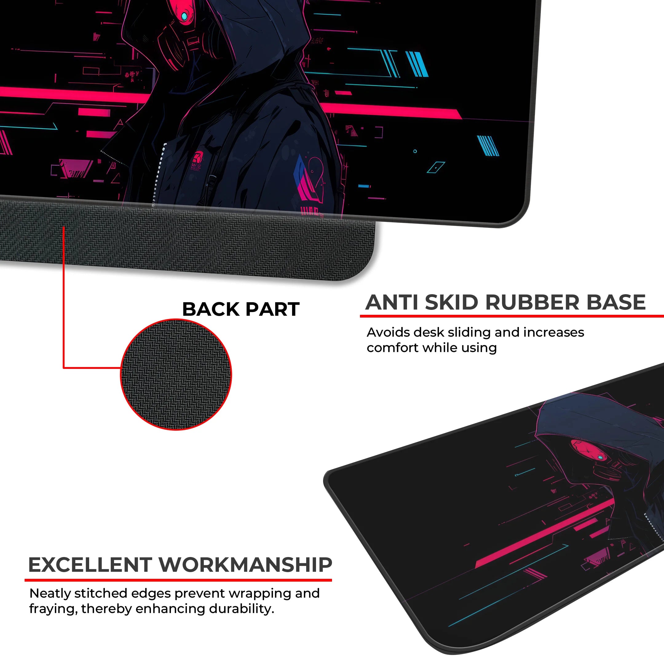 Cyberpunk Hooded Assassin Deskmat