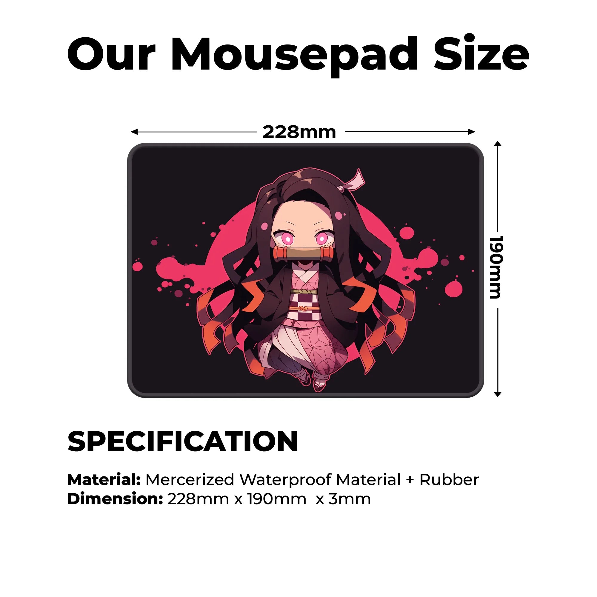 Nezuko Kamado Chibi – Cute Demon Slayer Anime Gaming Mousepad