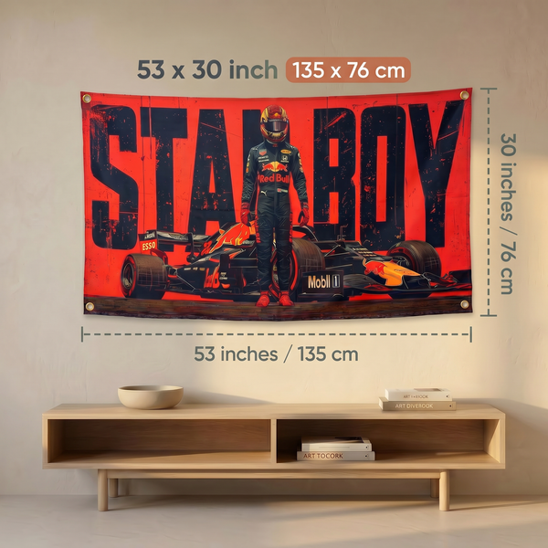 Red Bull Racing Formula 1 Wall Tapestry | Premium Polyester F1 Racing Wall Hanging | Motorsport Room Decor