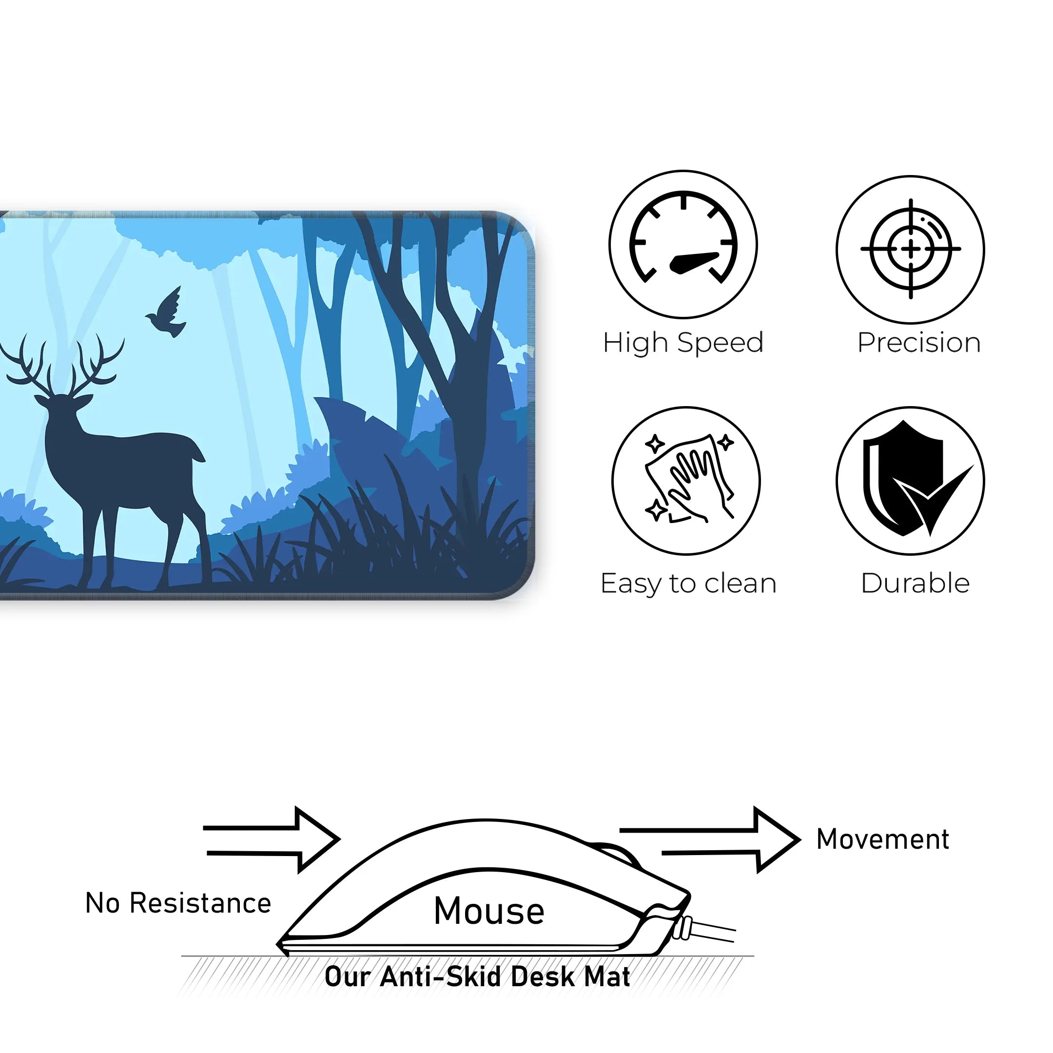 Moonlit Deer Deskmat