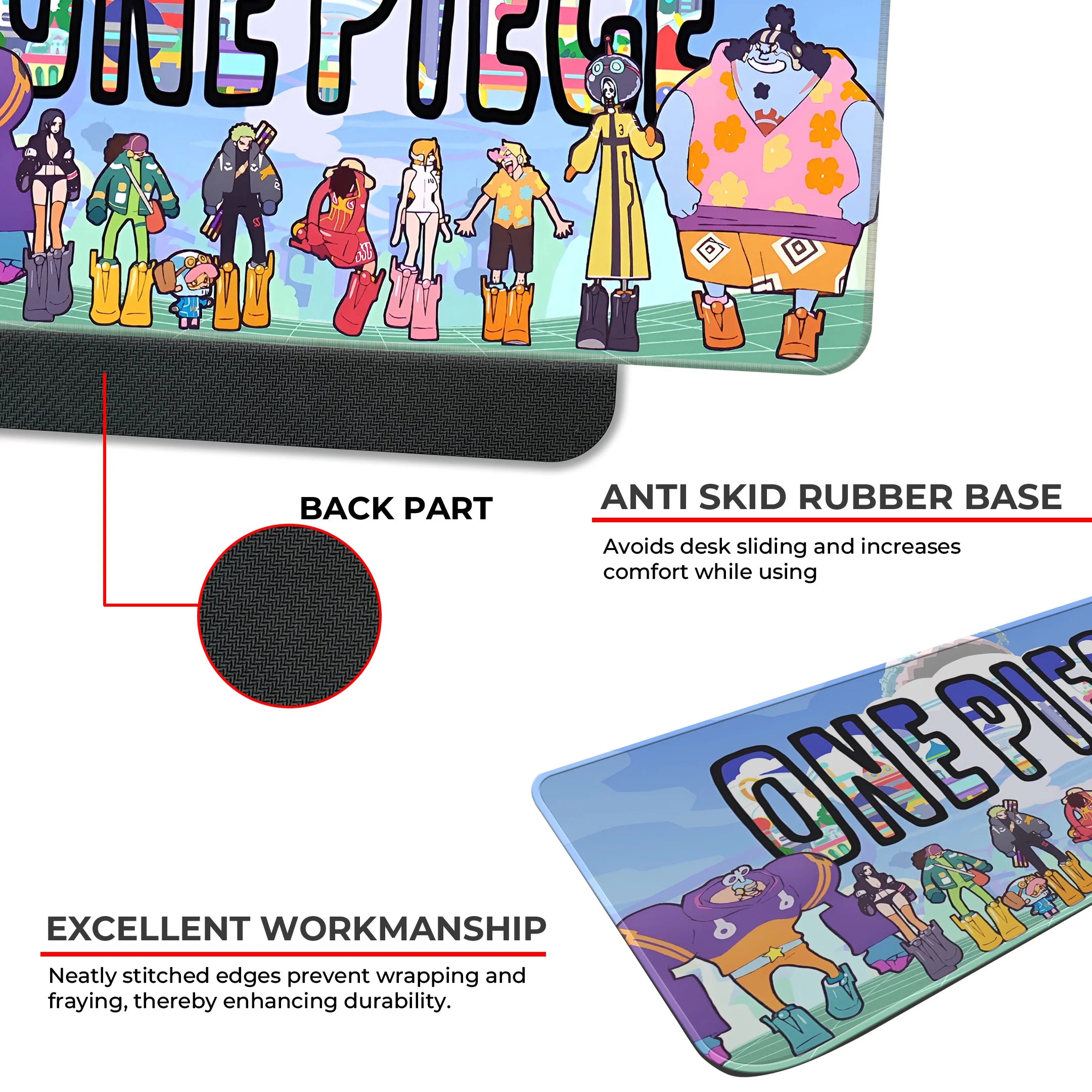 One Piece Anime Crew Mat – Luffy & Straw Hat Pirates Gaming Deskmat