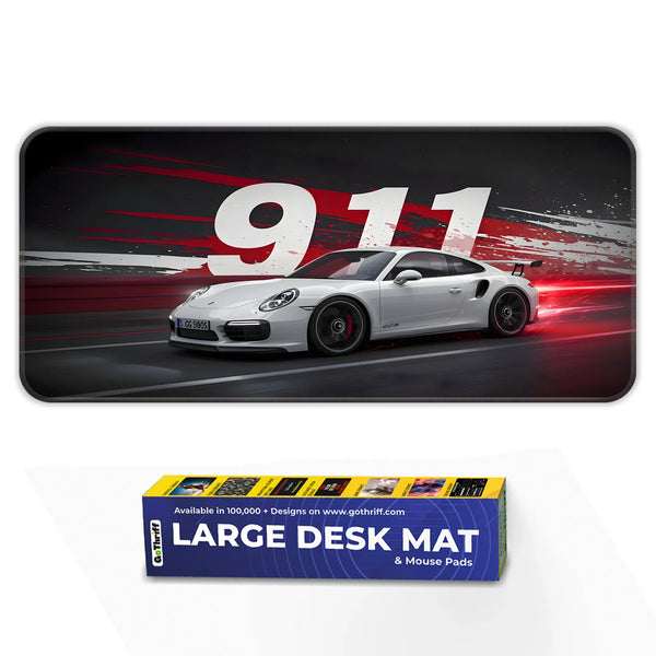 Porsche 911 Carrera White Racing Deskmat