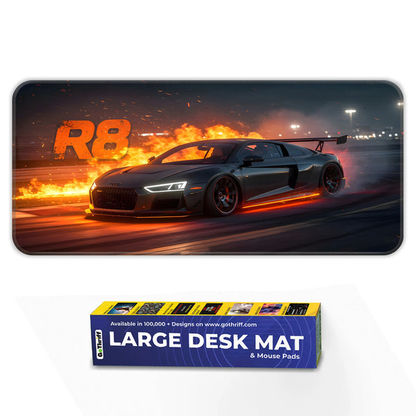 Audi R8 Flames Night Racing Deskmat