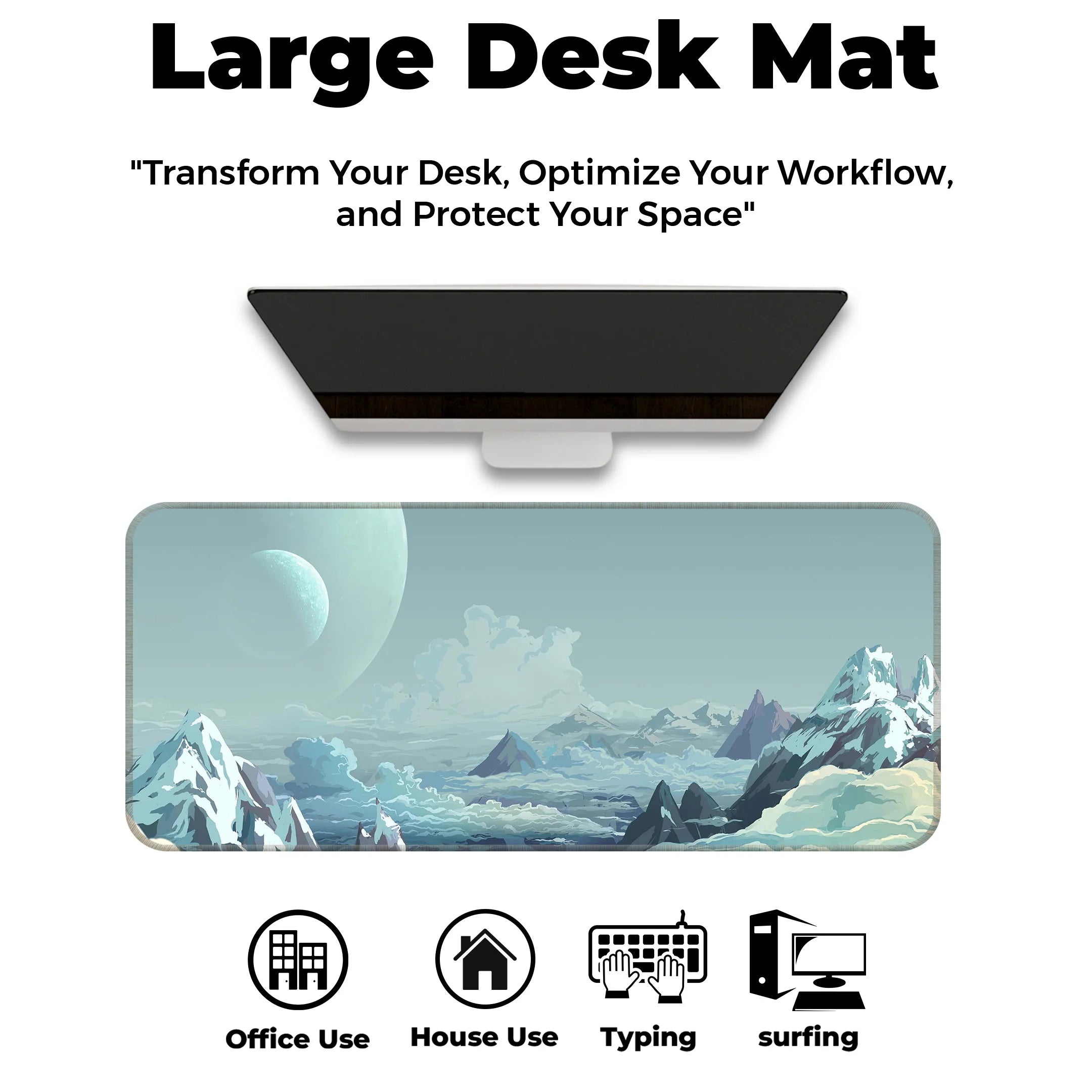 Ice Planet Mat – Frozen Landscape Sci-Fi Gaming Deskmat