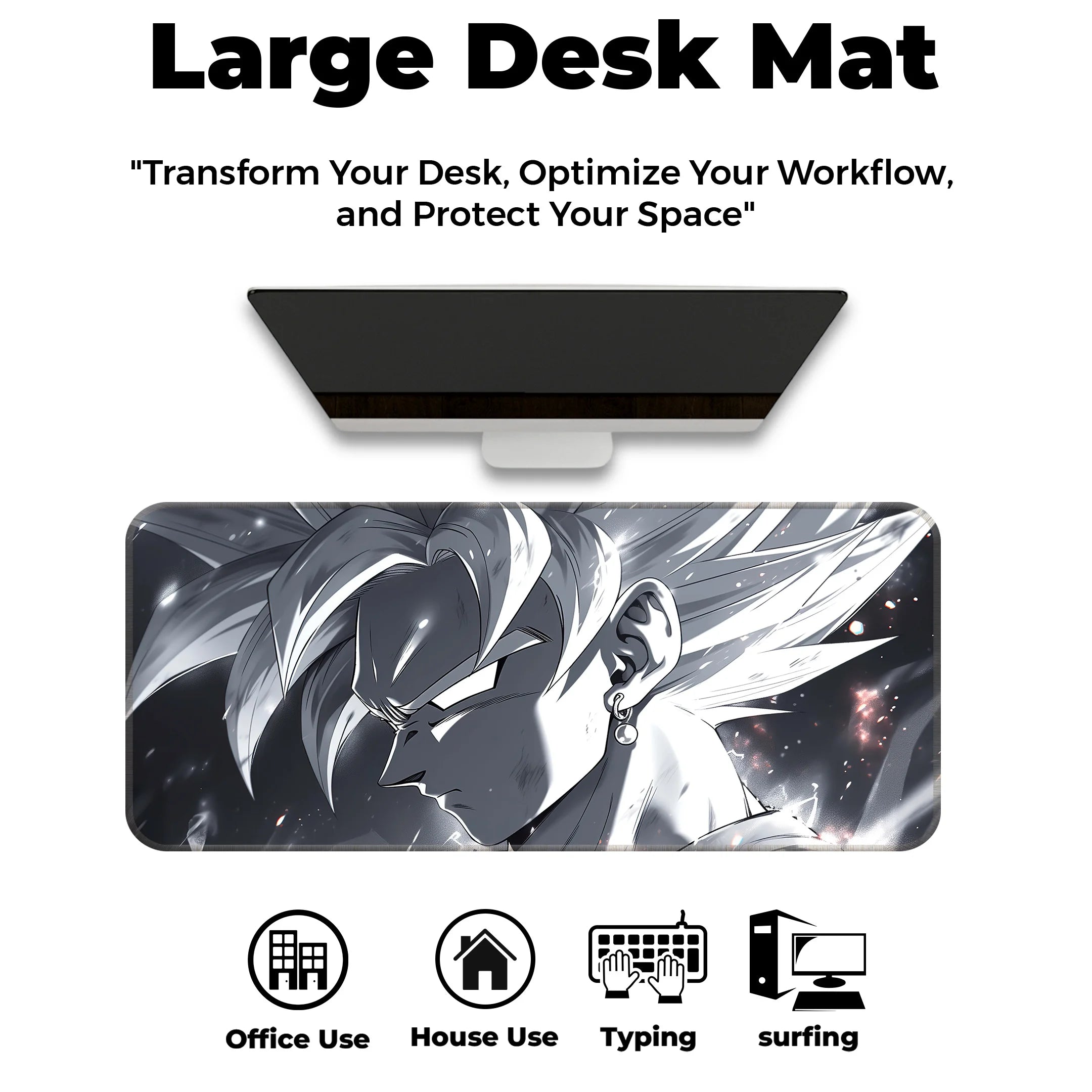 Ultra Instinct Goku Monochrome Deskmat