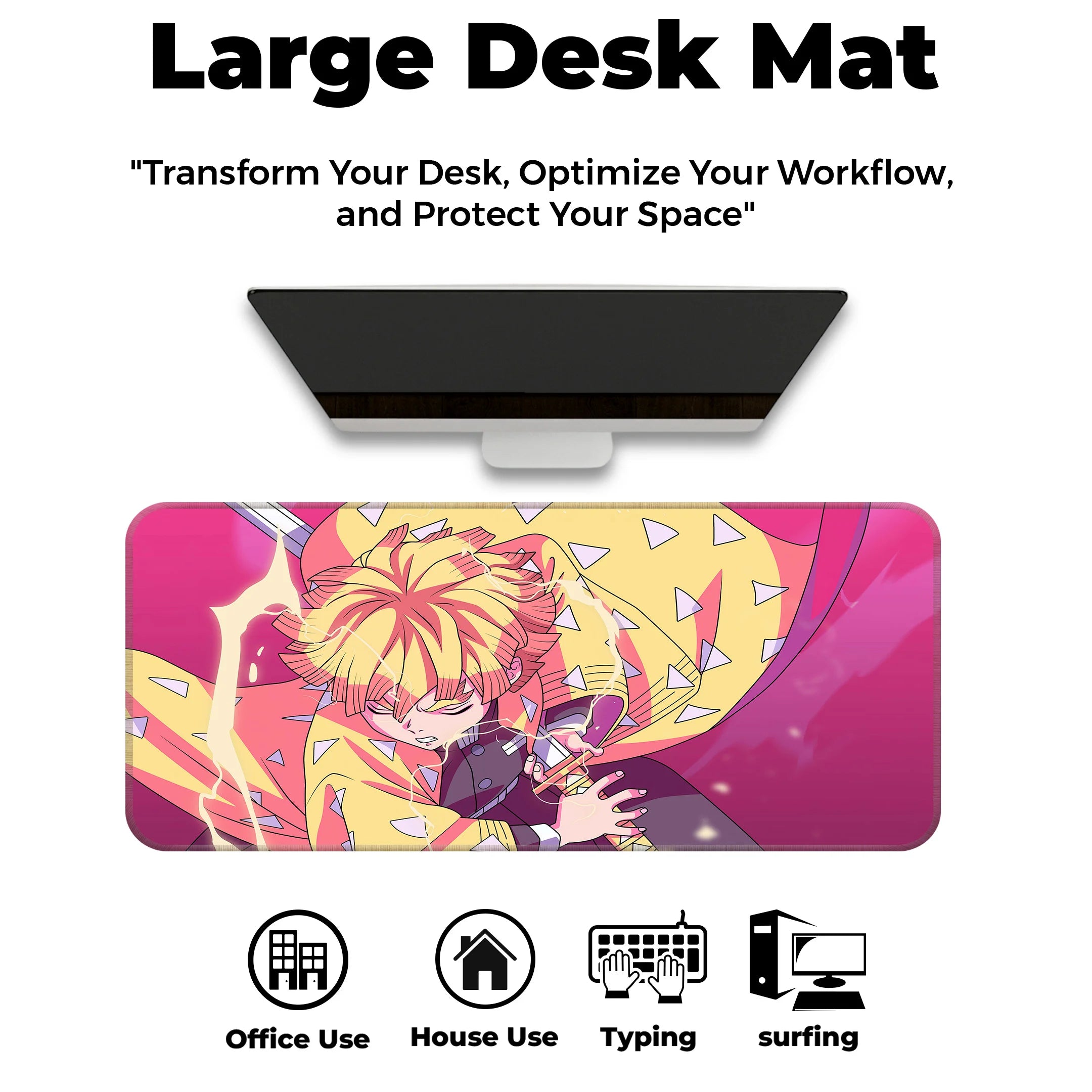 Zenitsu Agatsuma- Demon Slayer Deskmat