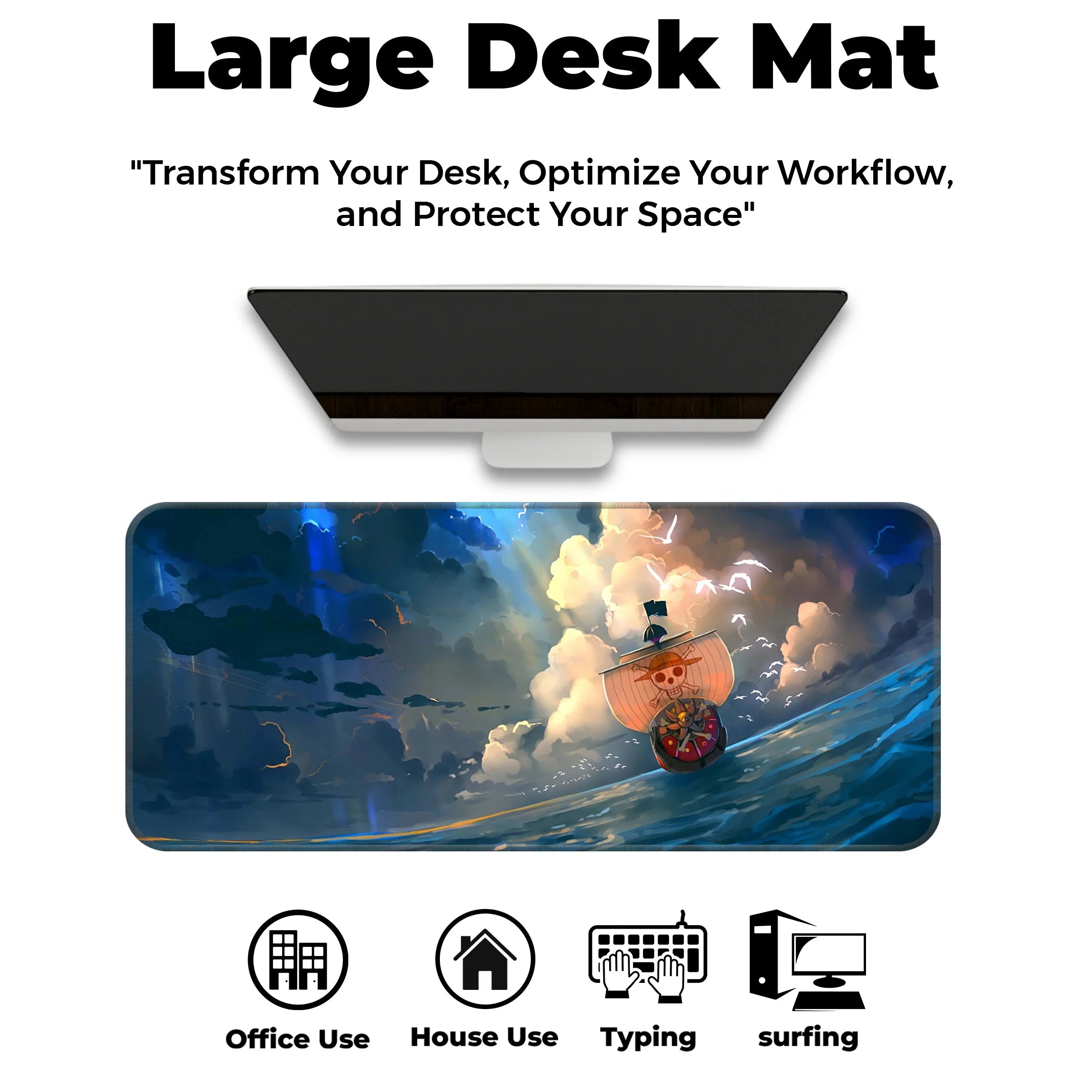 One Piece Ship Mat – Thousand Sunny Anime Adventure Deskmat