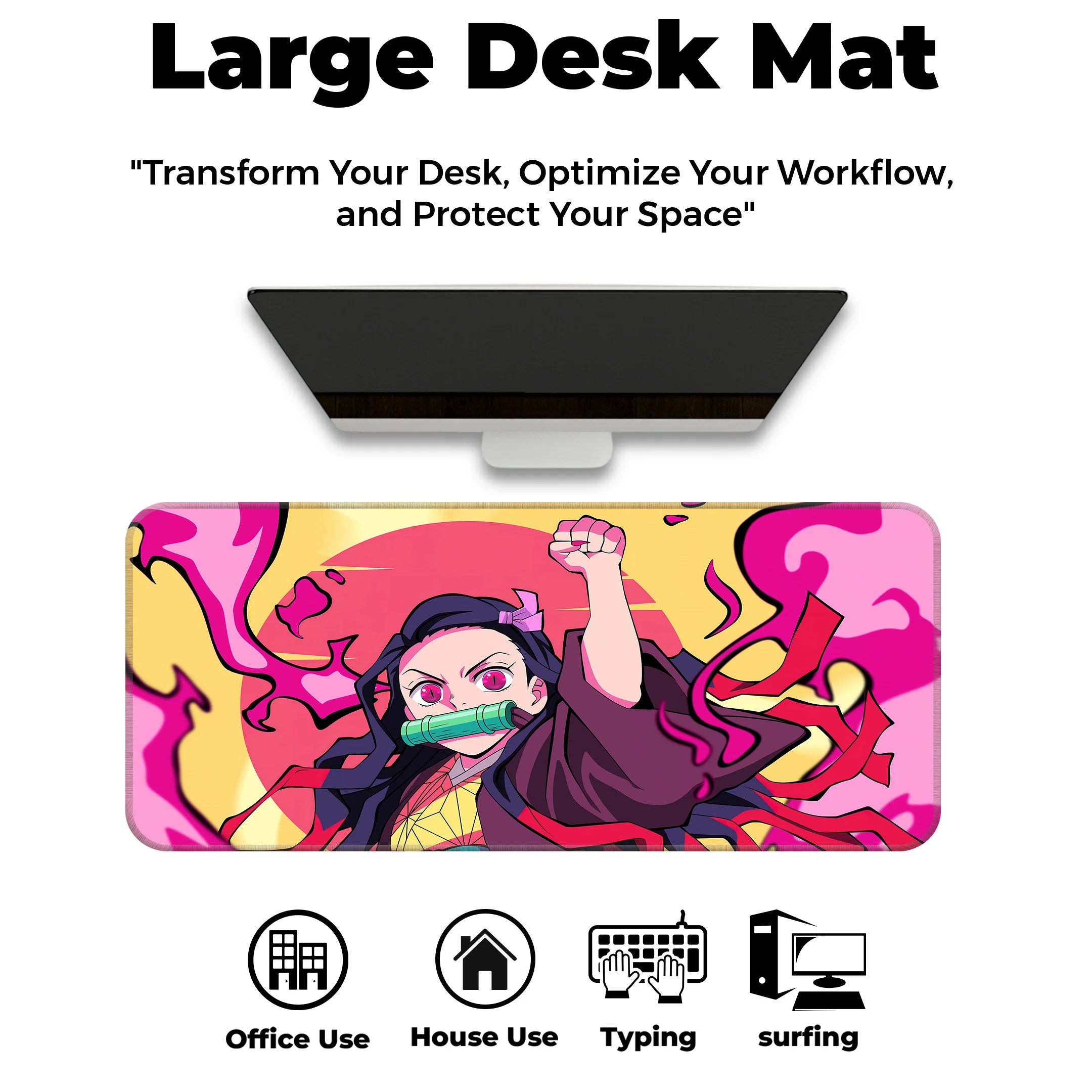 Nezuko Kamado Flame Aura Deskmat