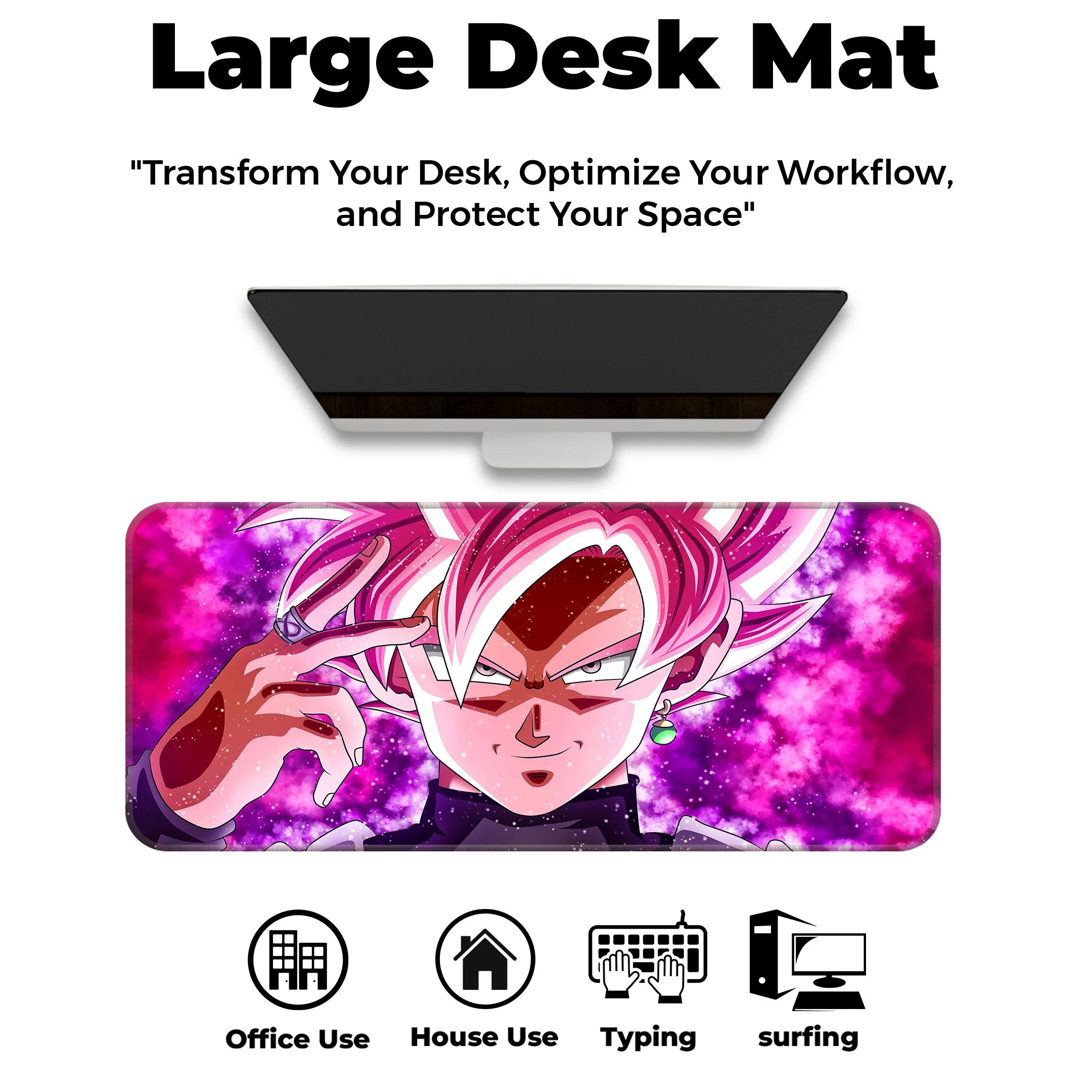 Goku Black Rose Power Surge Deskmat