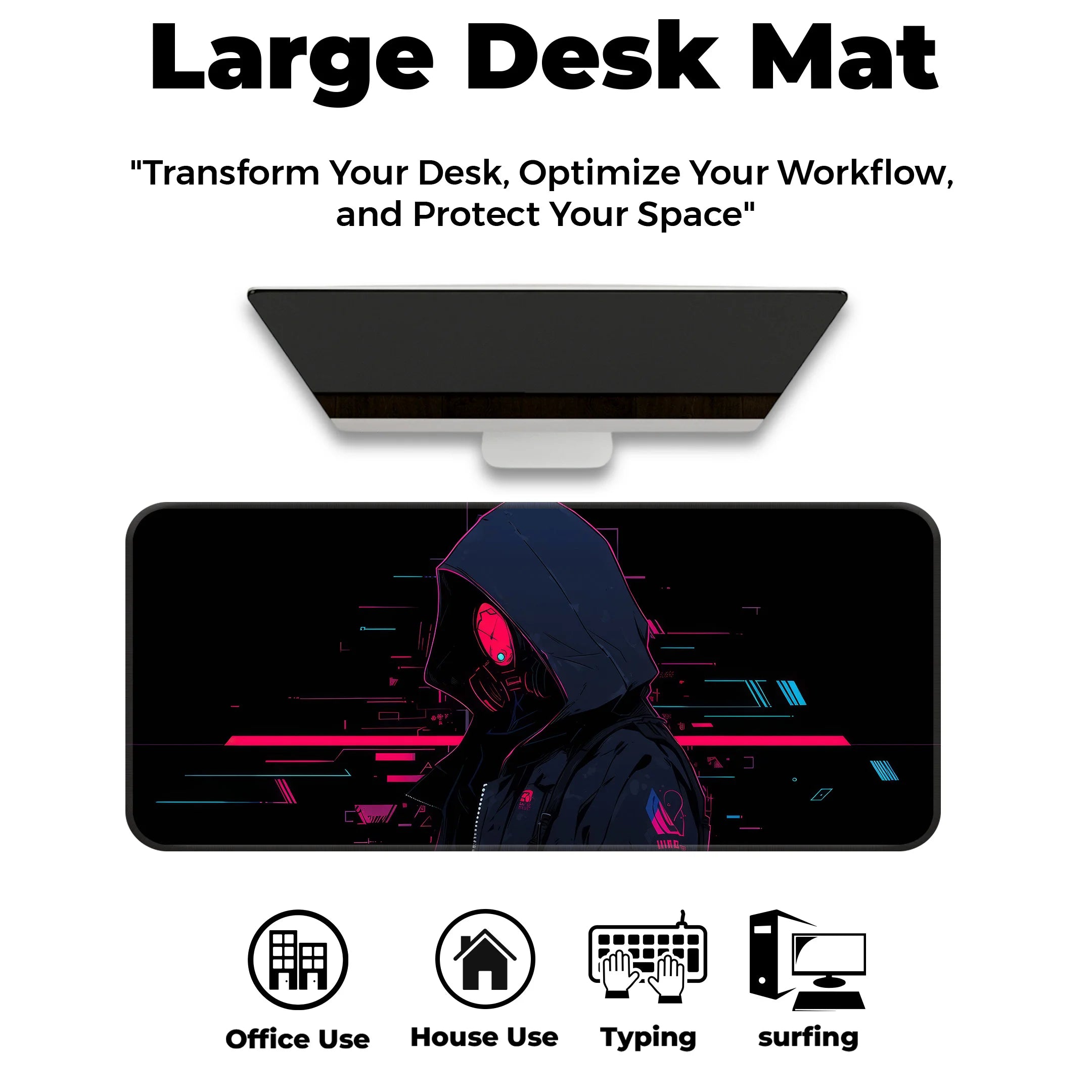 Cyberpunk Hooded Assassin Deskmat