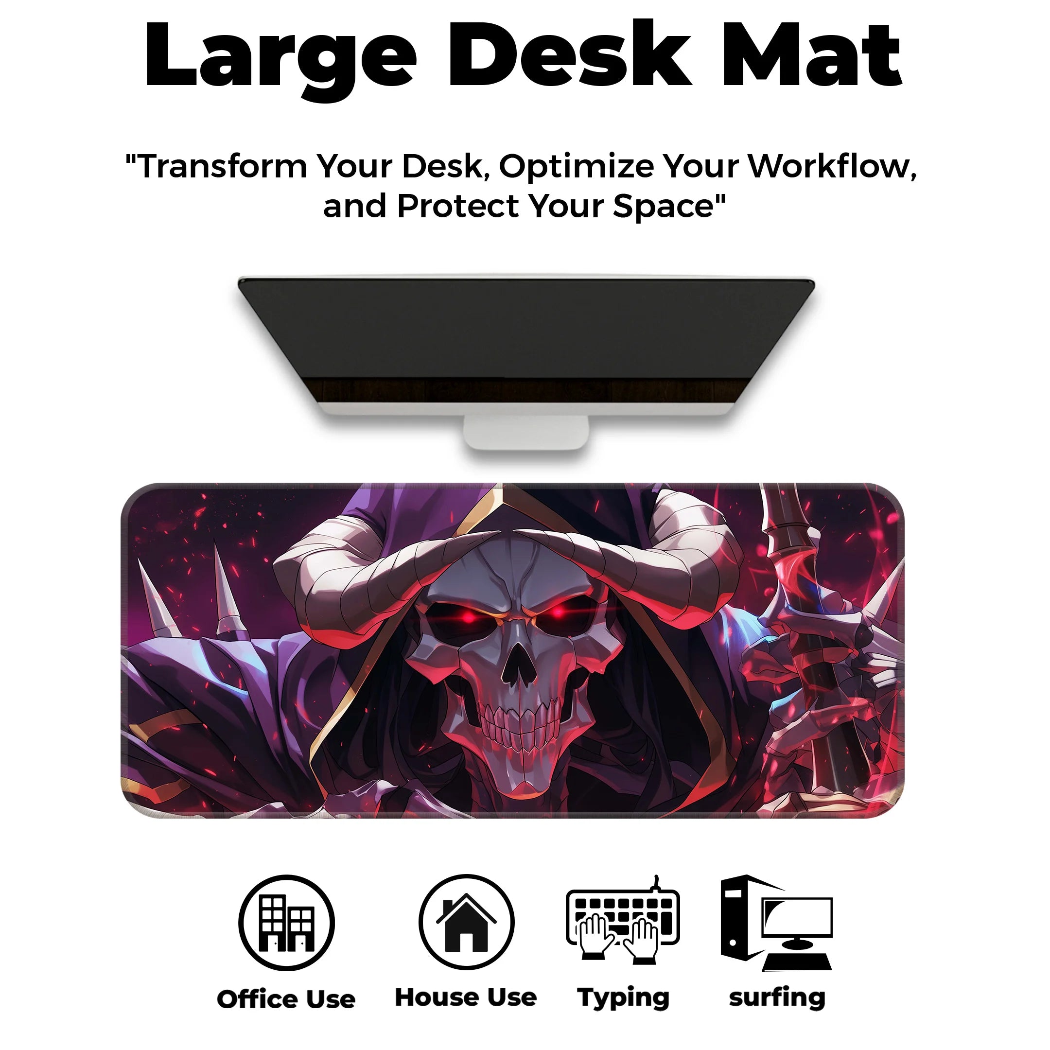 Overlord Ainz Ooal Gown Skull Deskmat