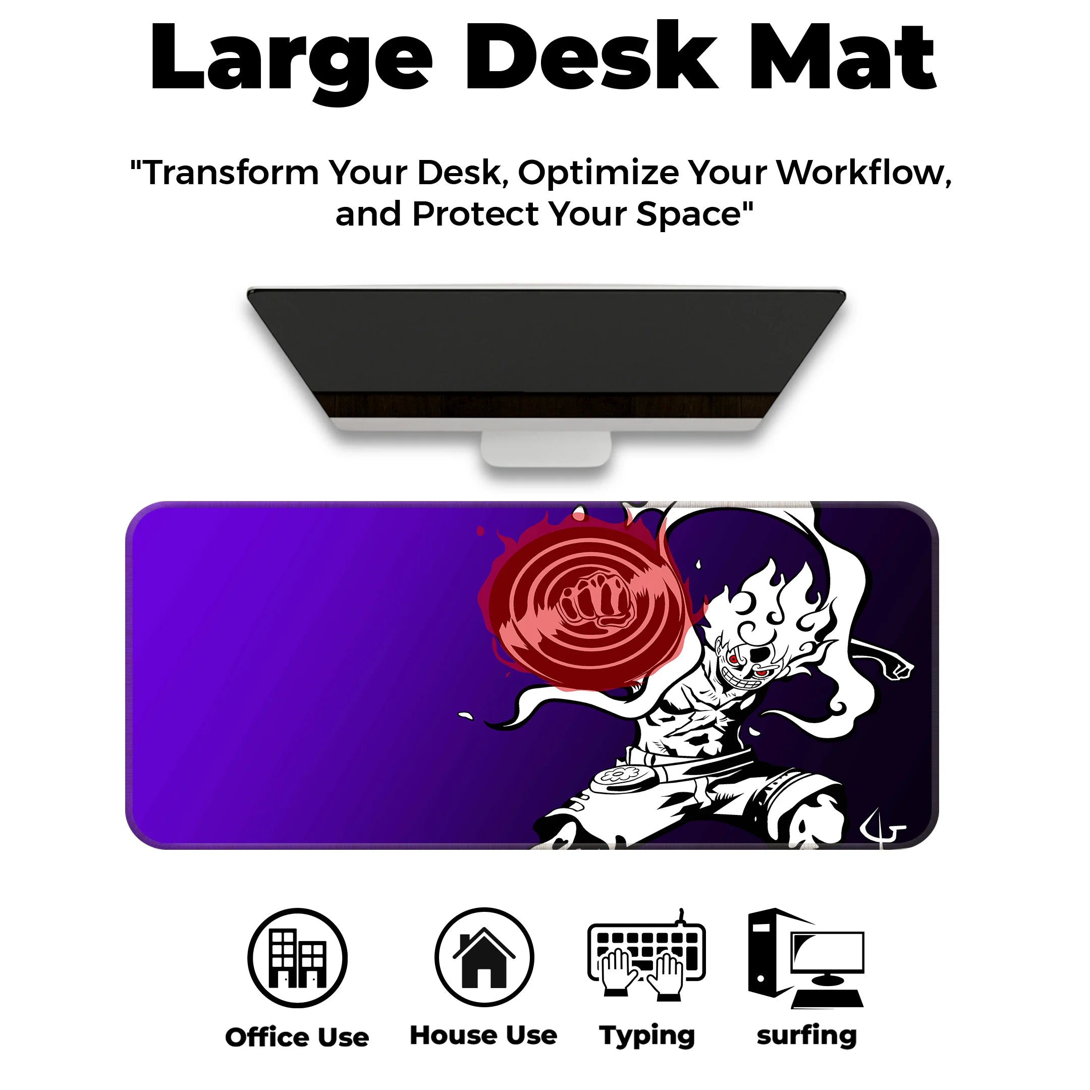 Luffy Gear 5 Anime Deskmat