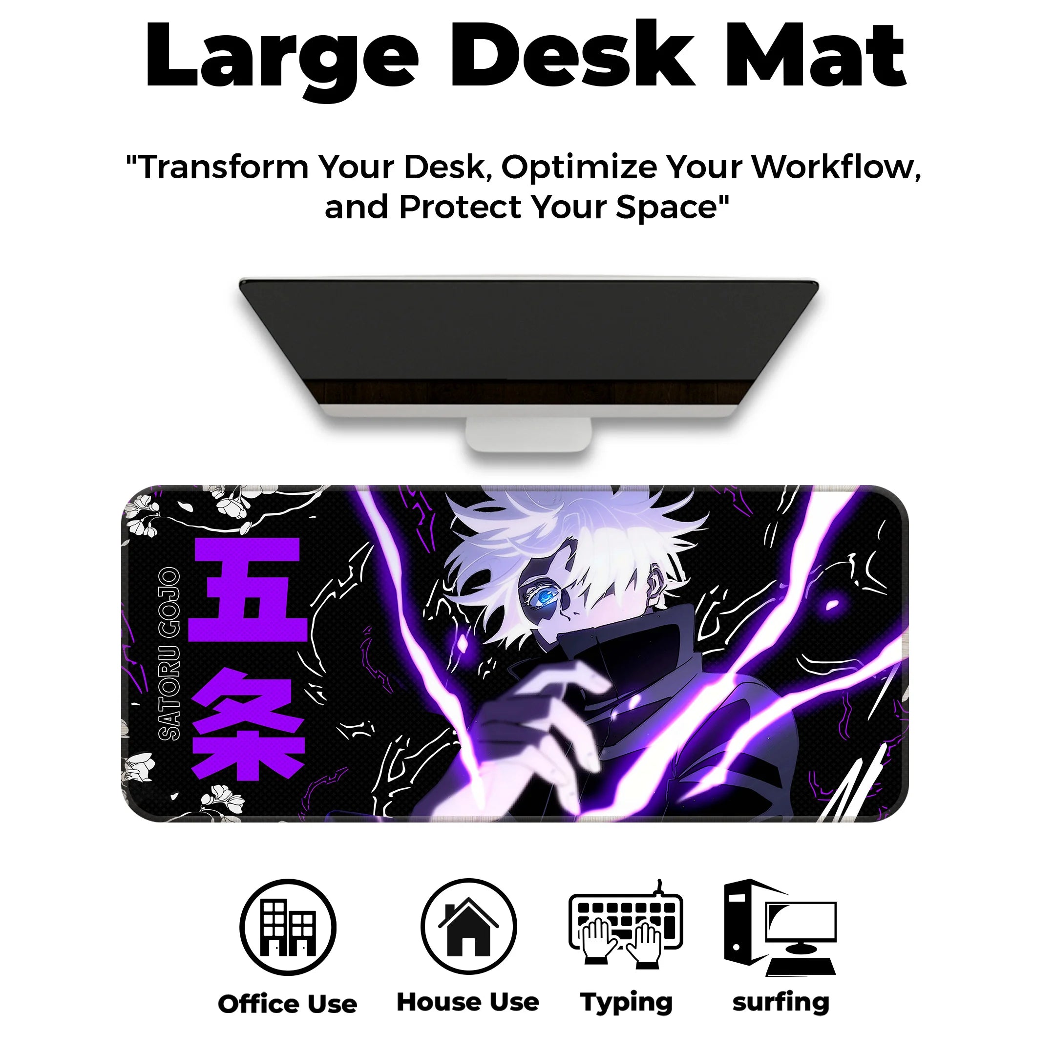 Satoru Gojo Cursed Energy Deskmat