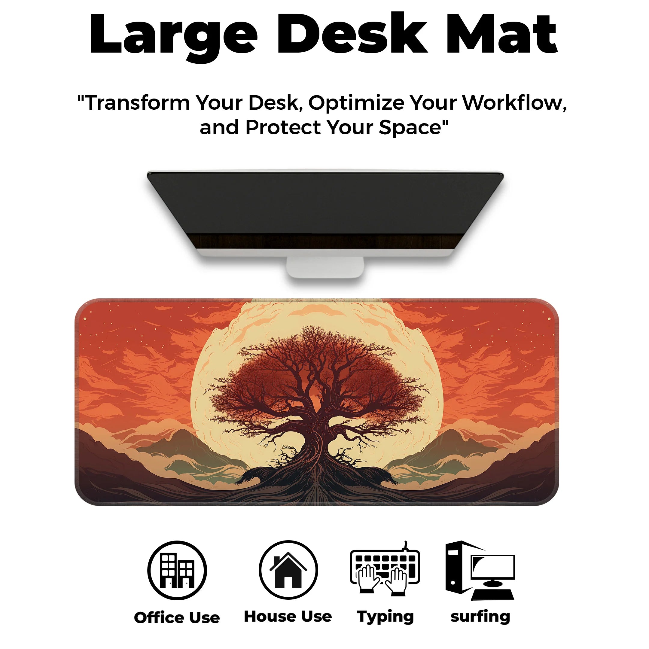 Ancient Sun Tree Art Deskmat