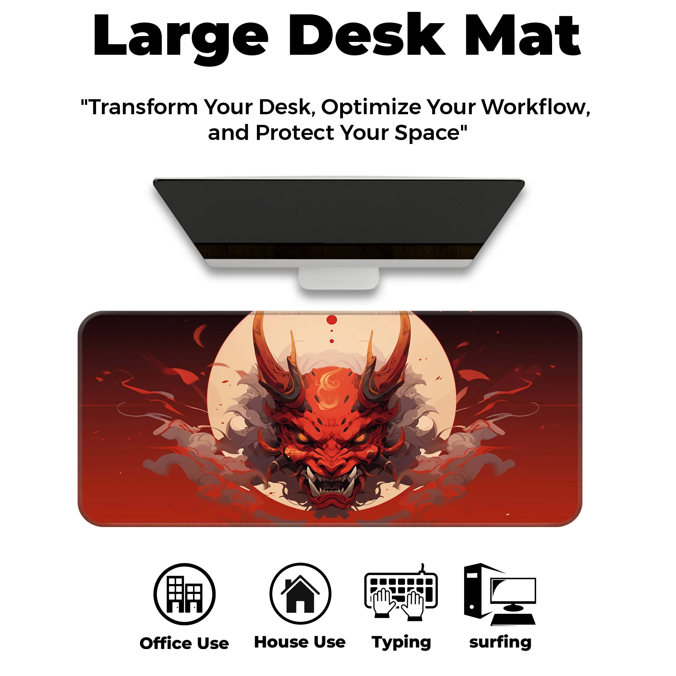 Oni Demon Mask Art Deskmat