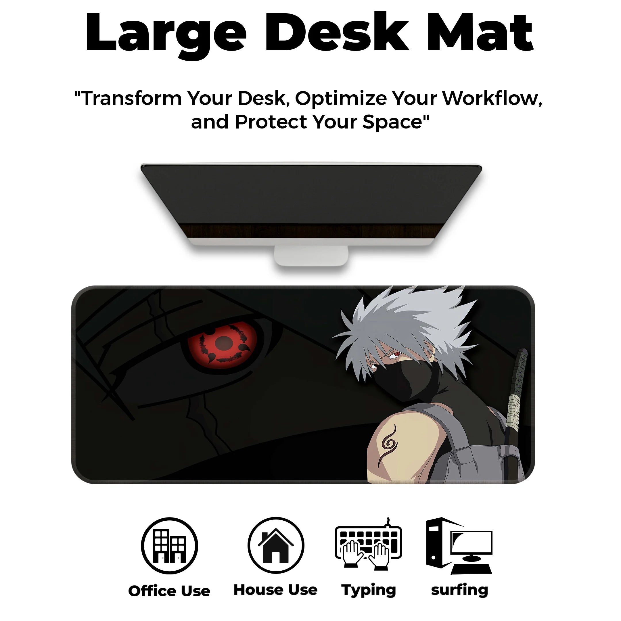 Kakashi Hatake Sharingan Mat – Ninja Warrior Anime Gaming Deskmat