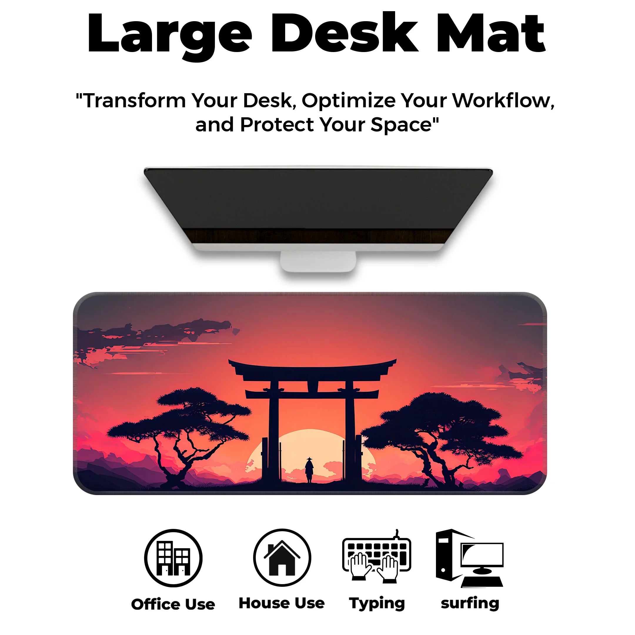 Torii Gate Design Desk Mat