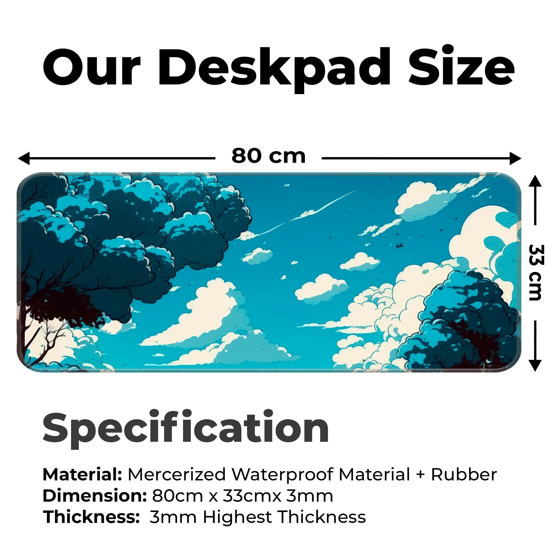 Cloud and trees Deskmat