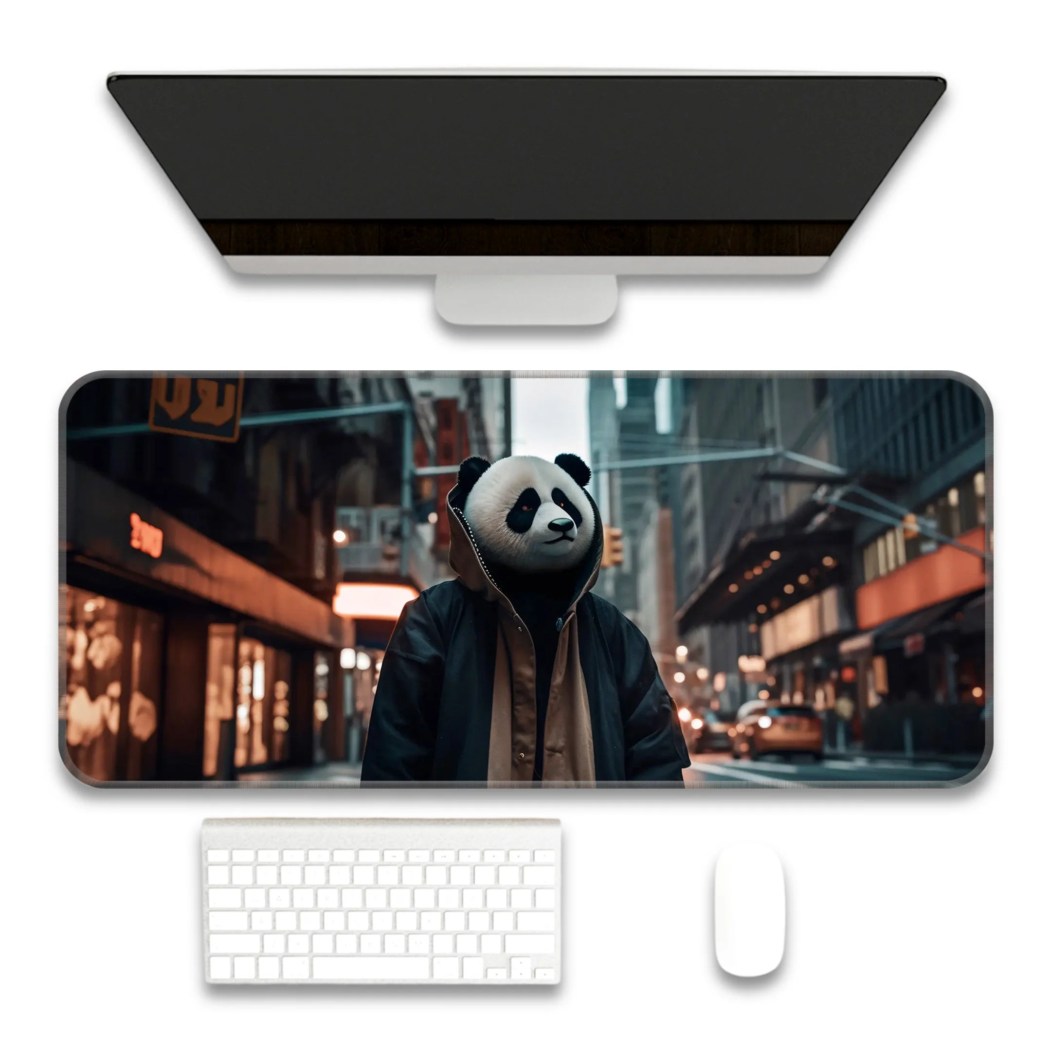 Panda in the hood Deskmat