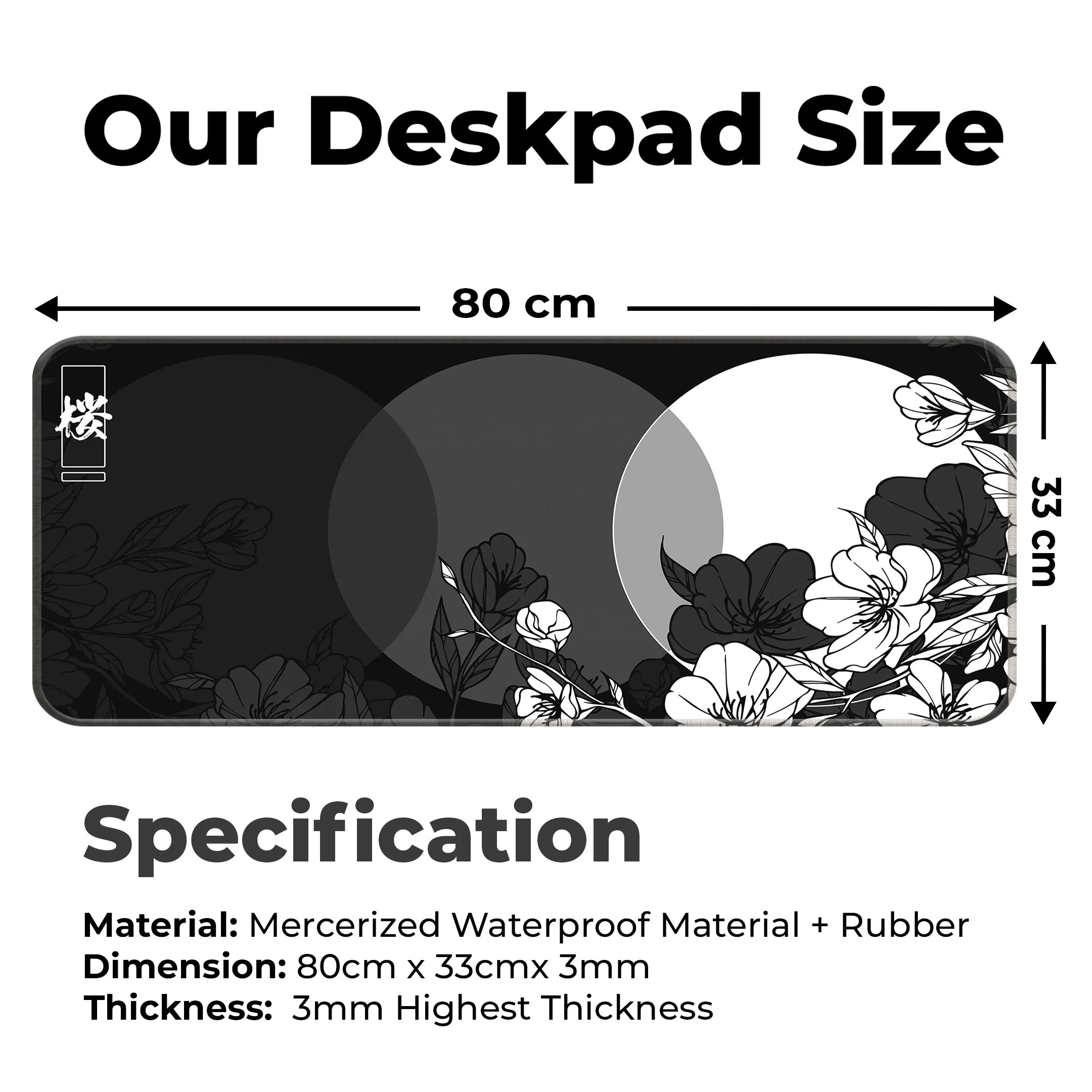 Flower Print Design Desk Mat