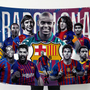 FC Barcelona Legends Wall Tapestry | Premium Polyester Football Wall Hanging | Soccer Fan Room Decor