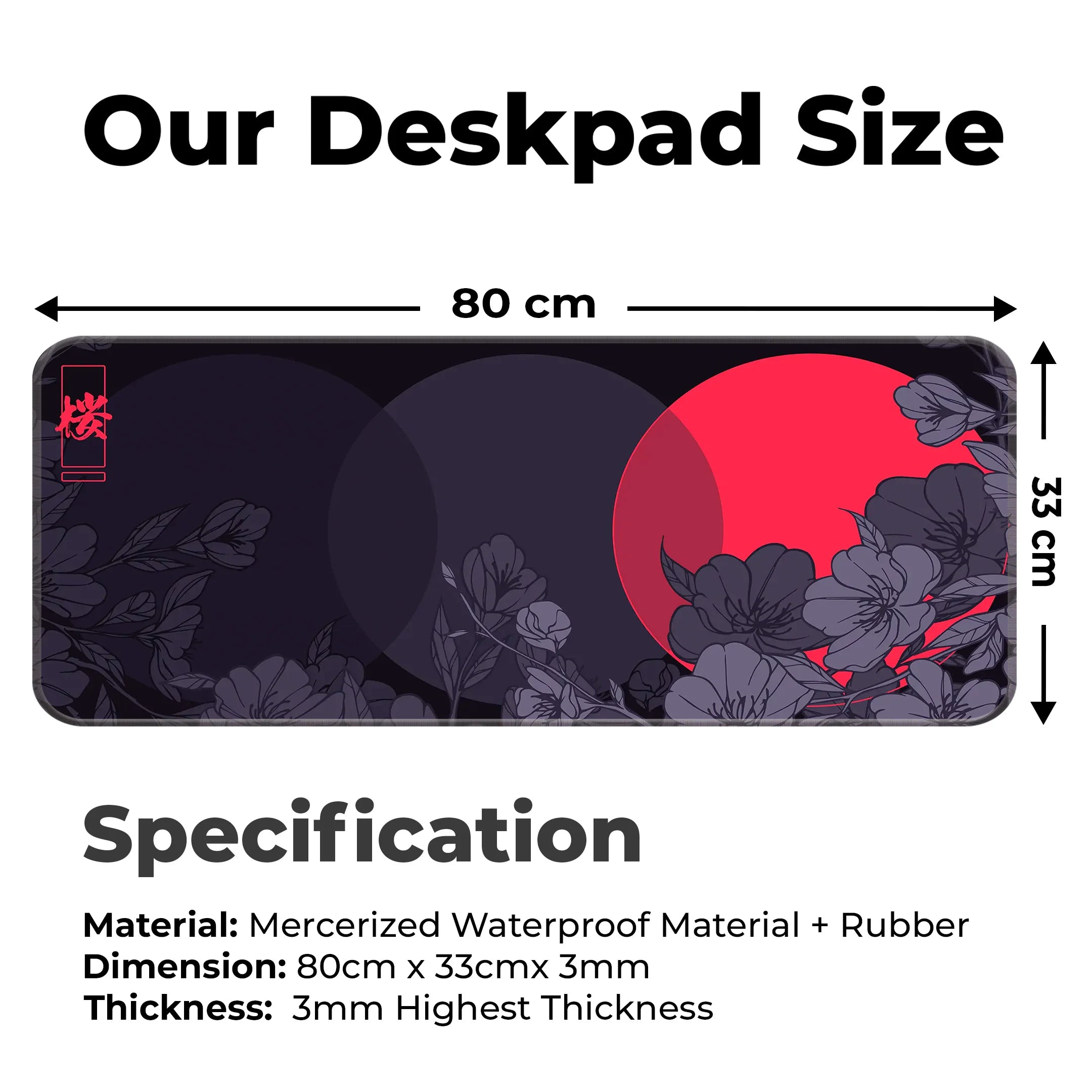 Flower Print Design Desk Mat