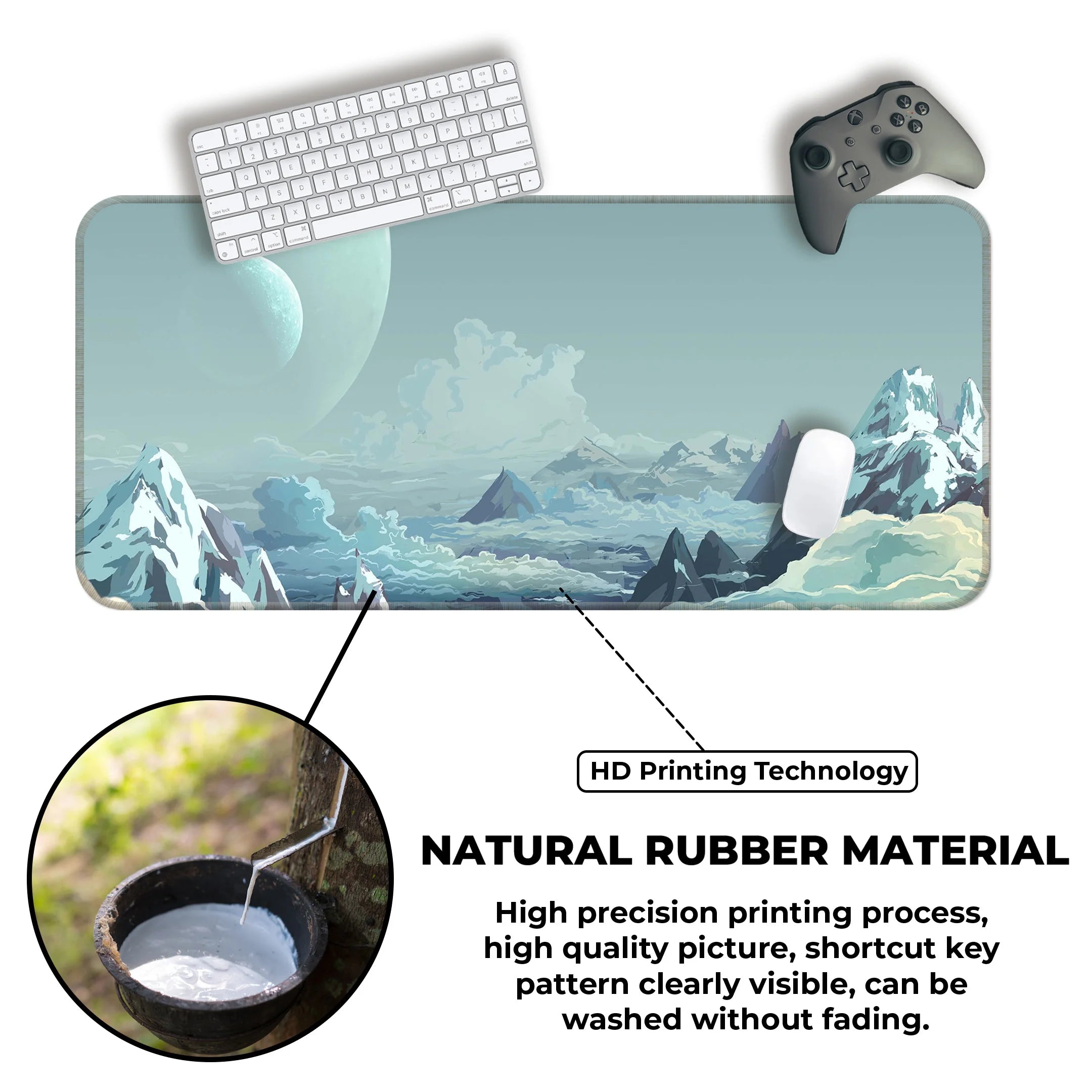 Ice Planet Mat – Frozen Landscape Sci-Fi Gaming Deskmat