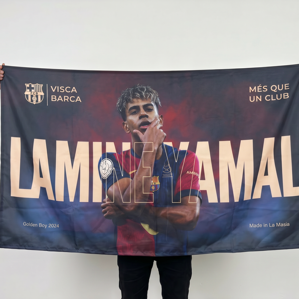 Lamine Yamal FC Barcelona Wall Tapestry | Premium Polyester Football Wall Hanging | Soccer Fan Room Decor