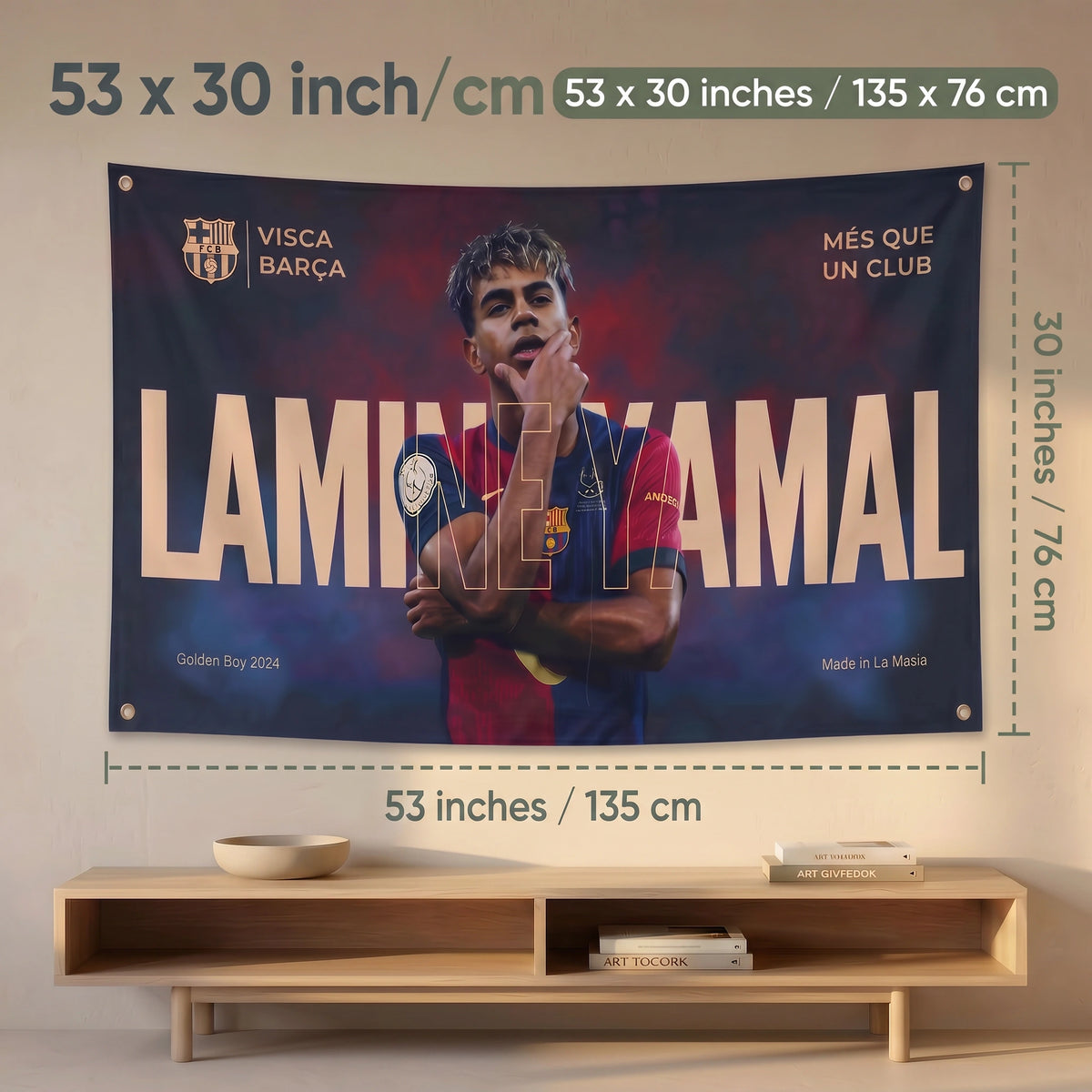 Lamine Yamal FC Barcelona Wall Tapestry | Premium Polyester Football Wall Hanging | Soccer Fan Room Decor