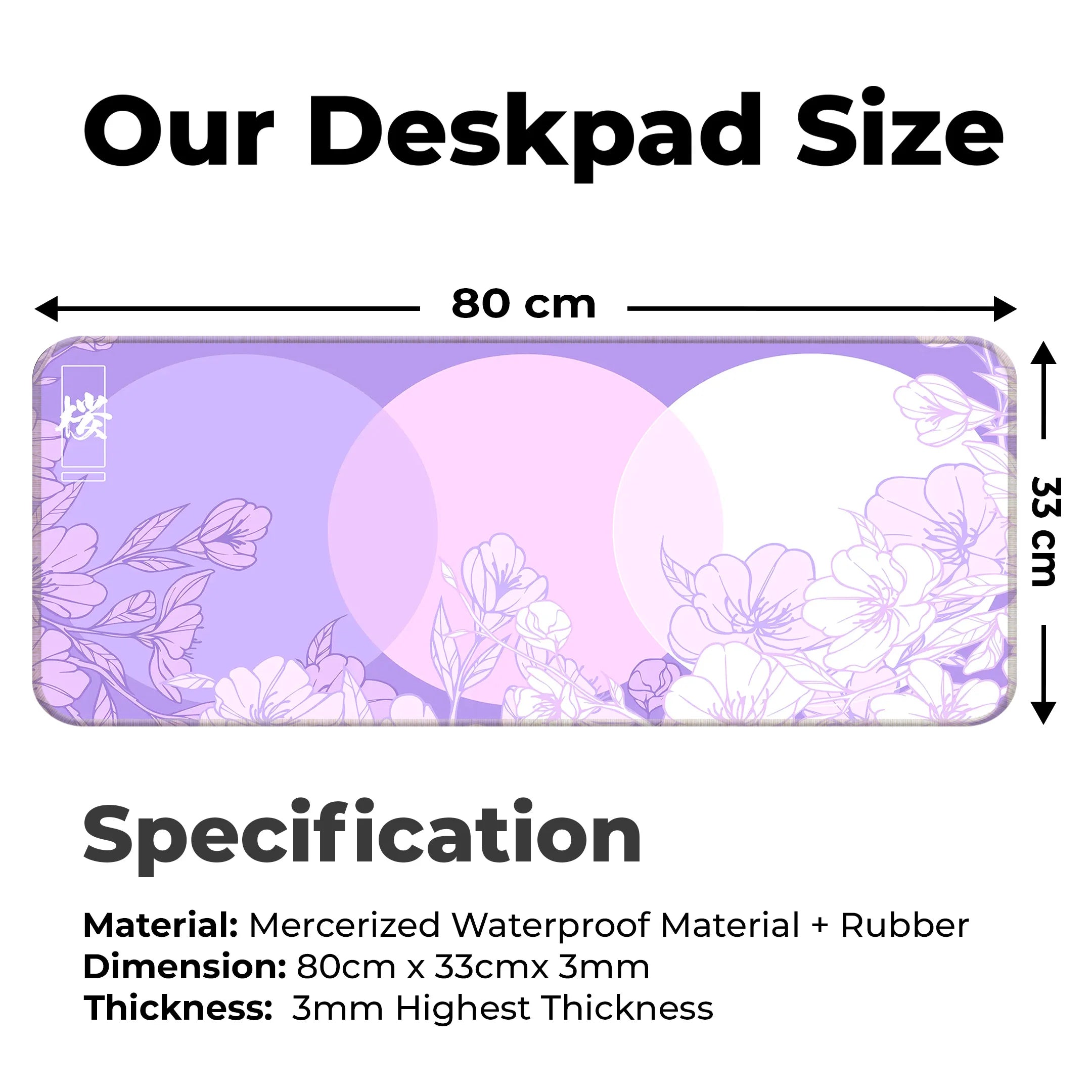 Flower Print Design Desk Mat