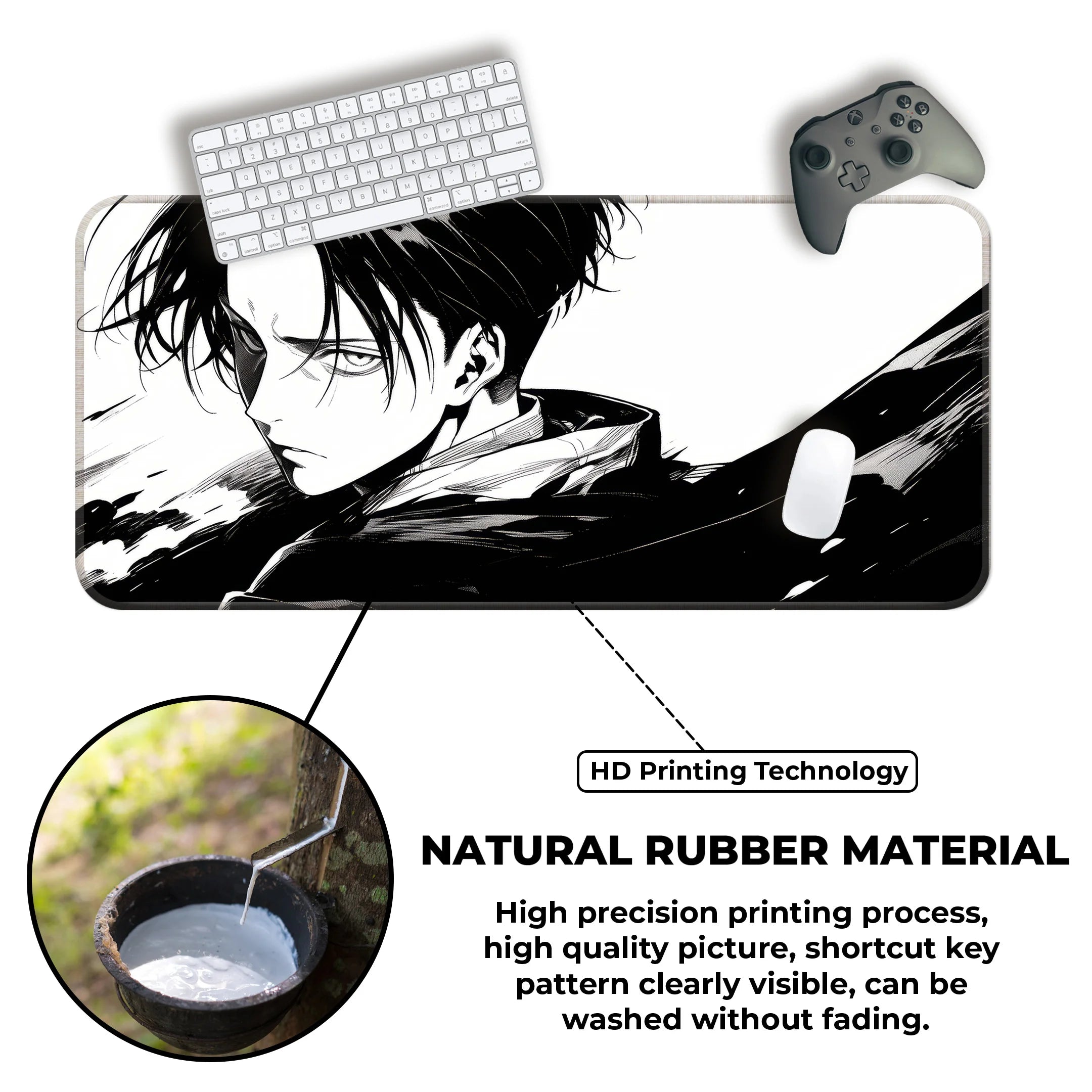 Levi Ackerman Manga Style Deskmat