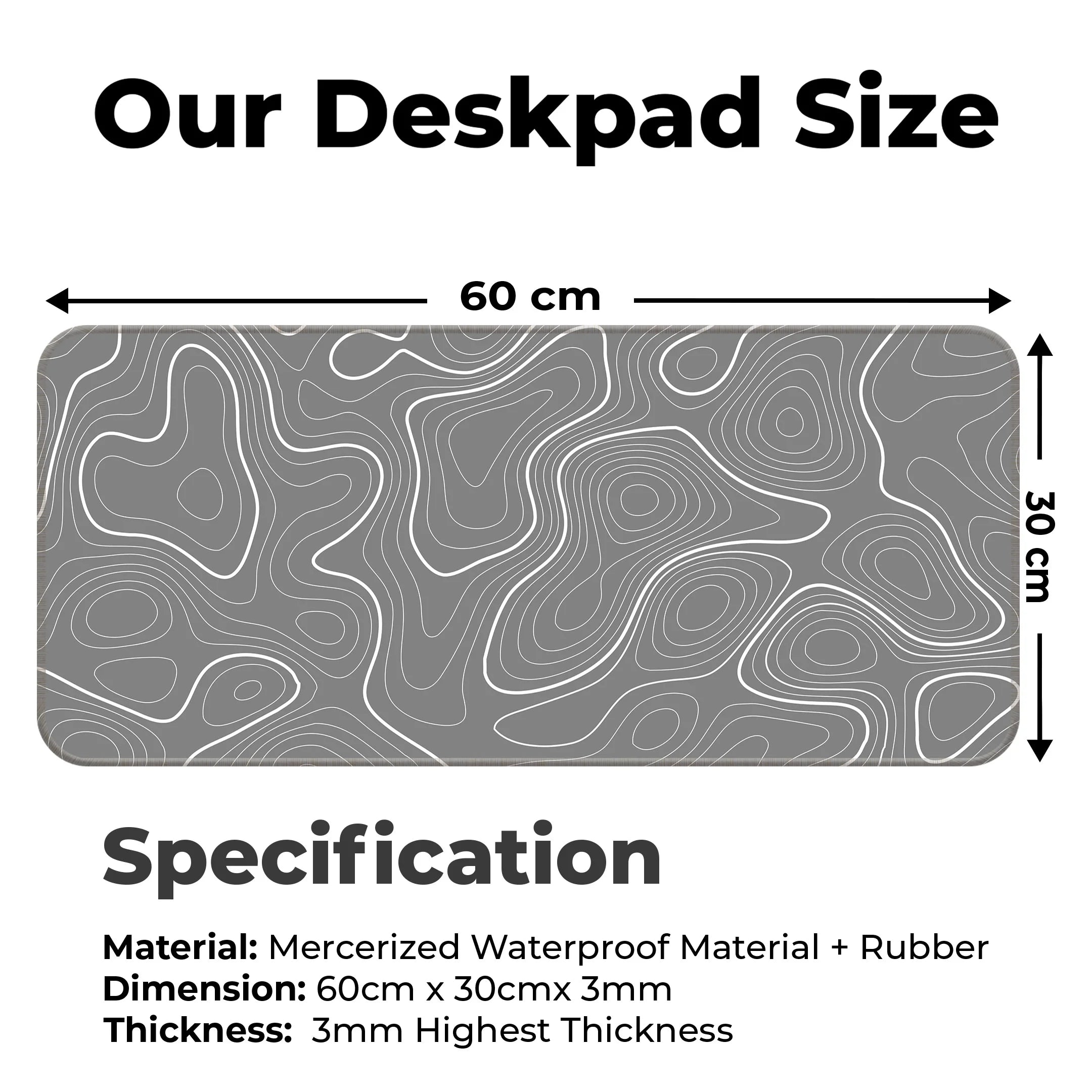 Minimalist Topographic Pattern Deskmat