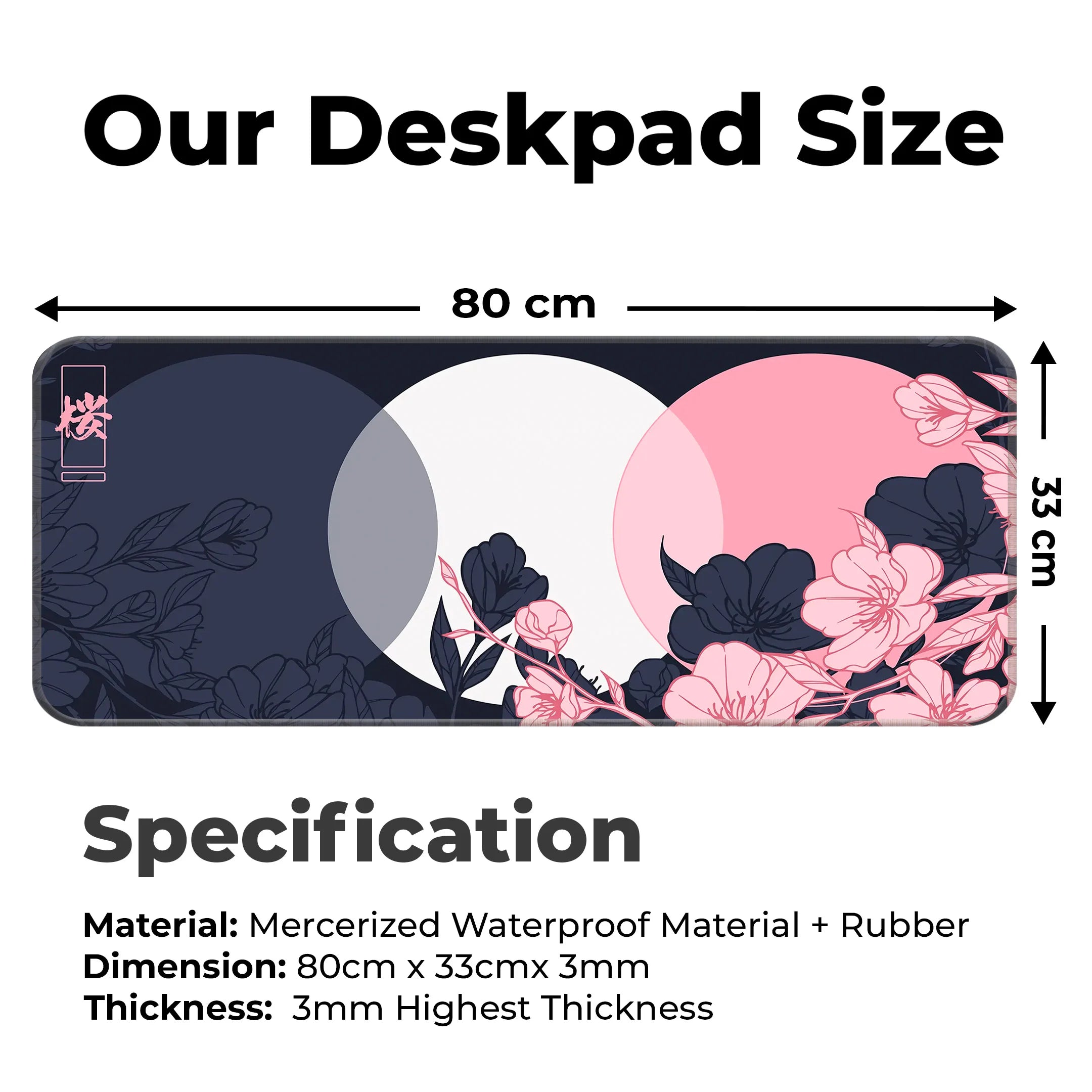 Flower Print Design Desk Mat