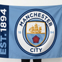 Manchester City Crest Wall Tapestry | Premium Polyester Football Wall Hanging | Soccer Fan Room Decor