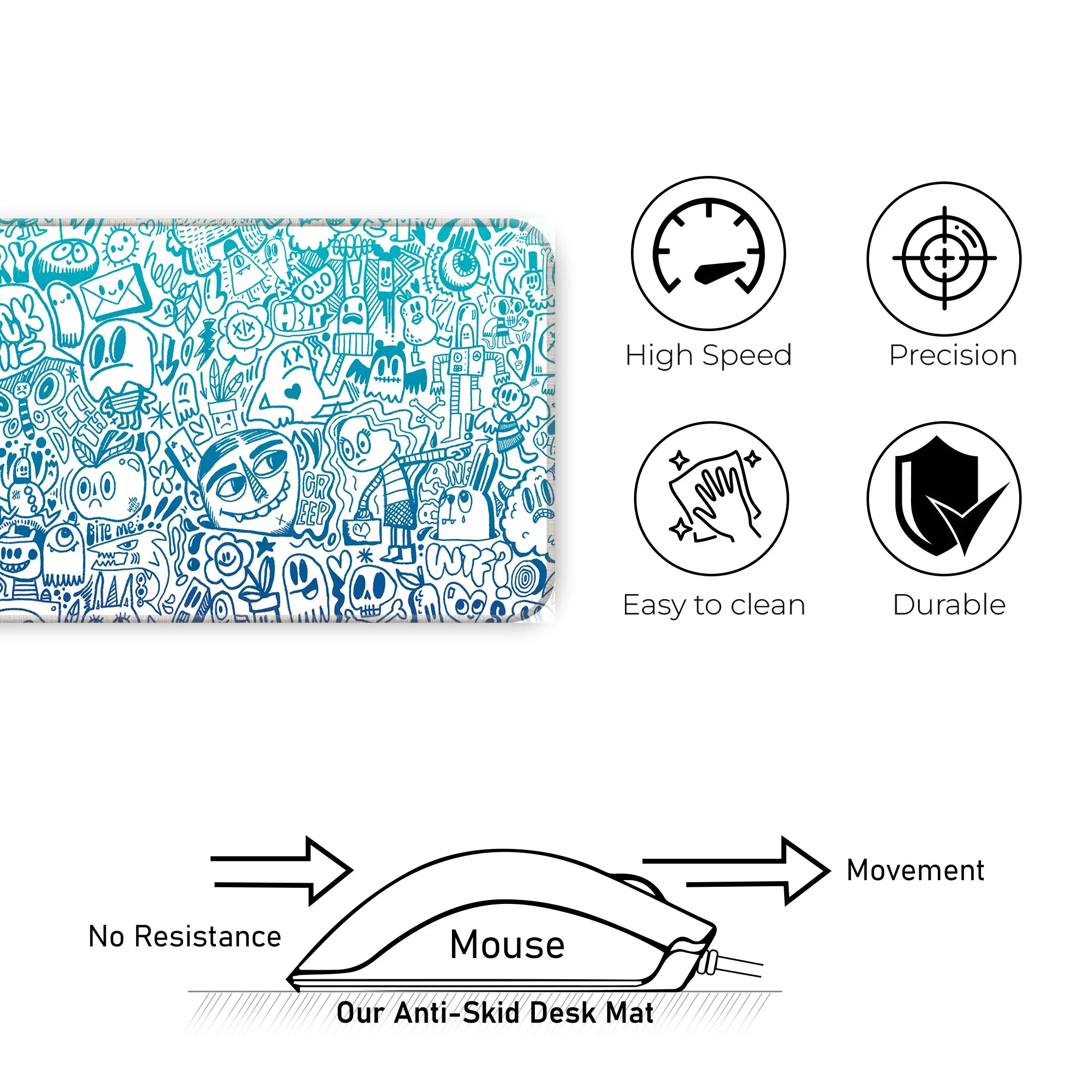 Doodle Pattern Deskmat