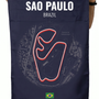 São Paulo Interlagos Circuit Wall Tapestry | Premium Polyester Formula 1 Track Map Wall Hanging | Motorsport Decor