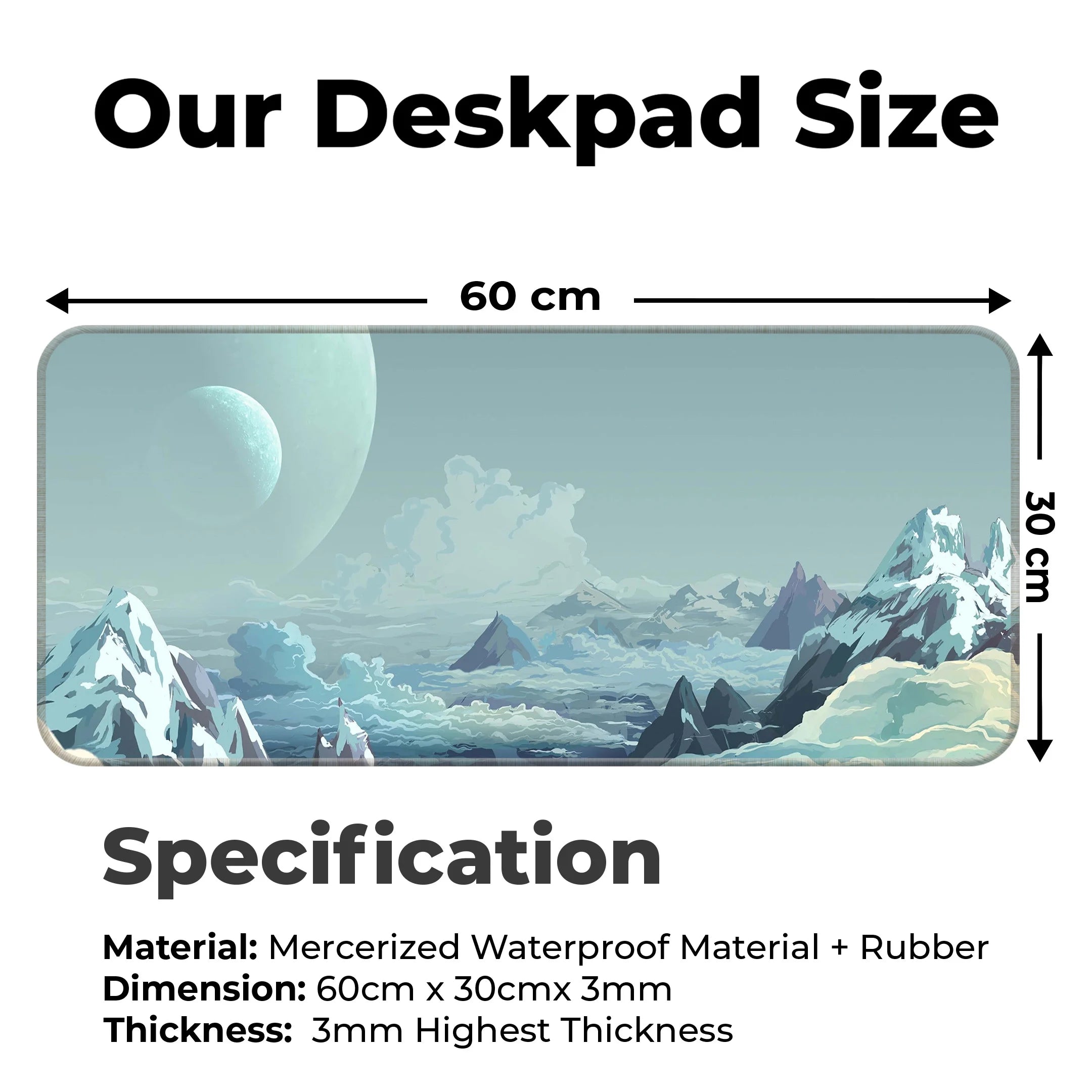 Ice Planet Mat – Frozen Landscape Sci-Fi Gaming Deskmat