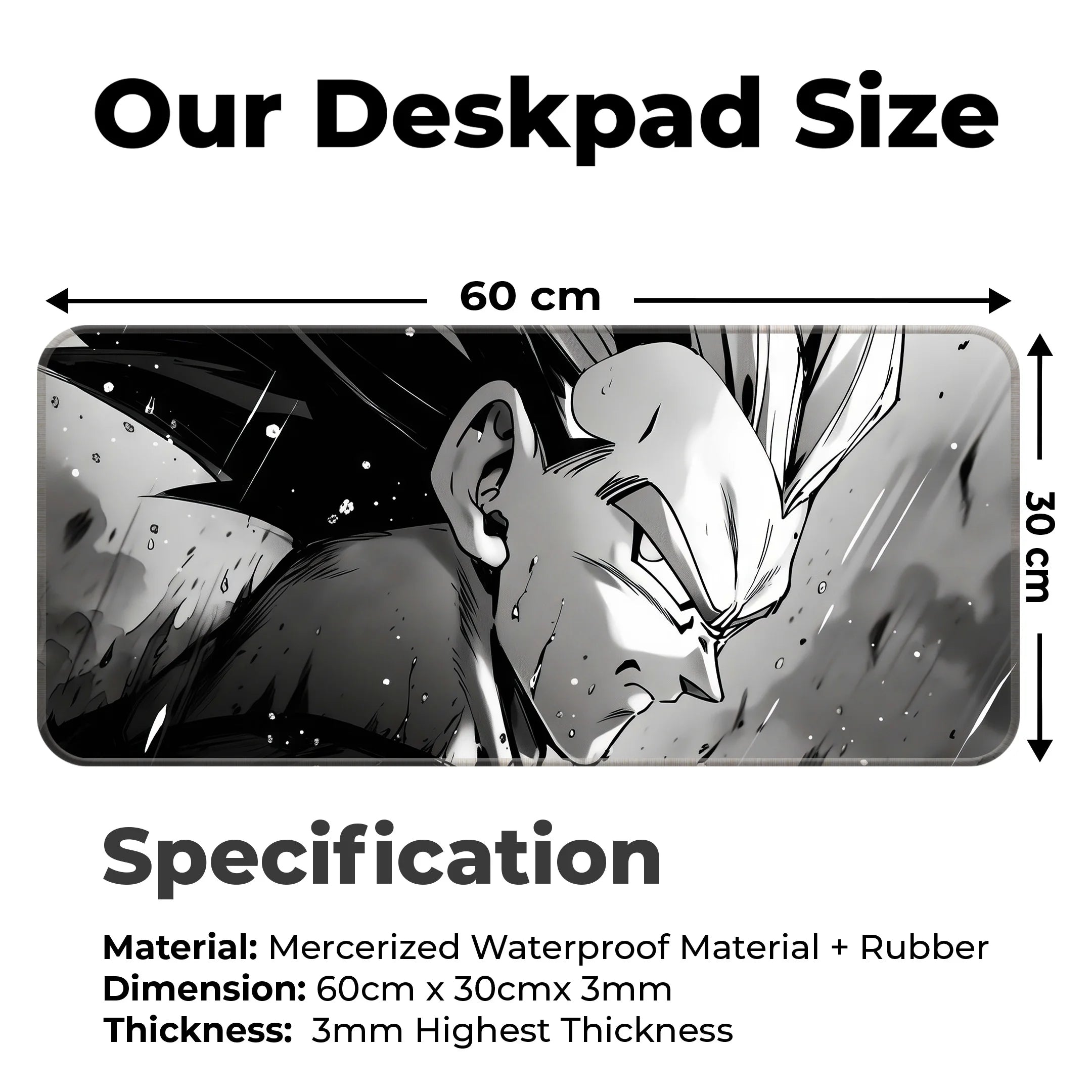 Dragon Ball Z Vegeta Intense Focus Deskmat