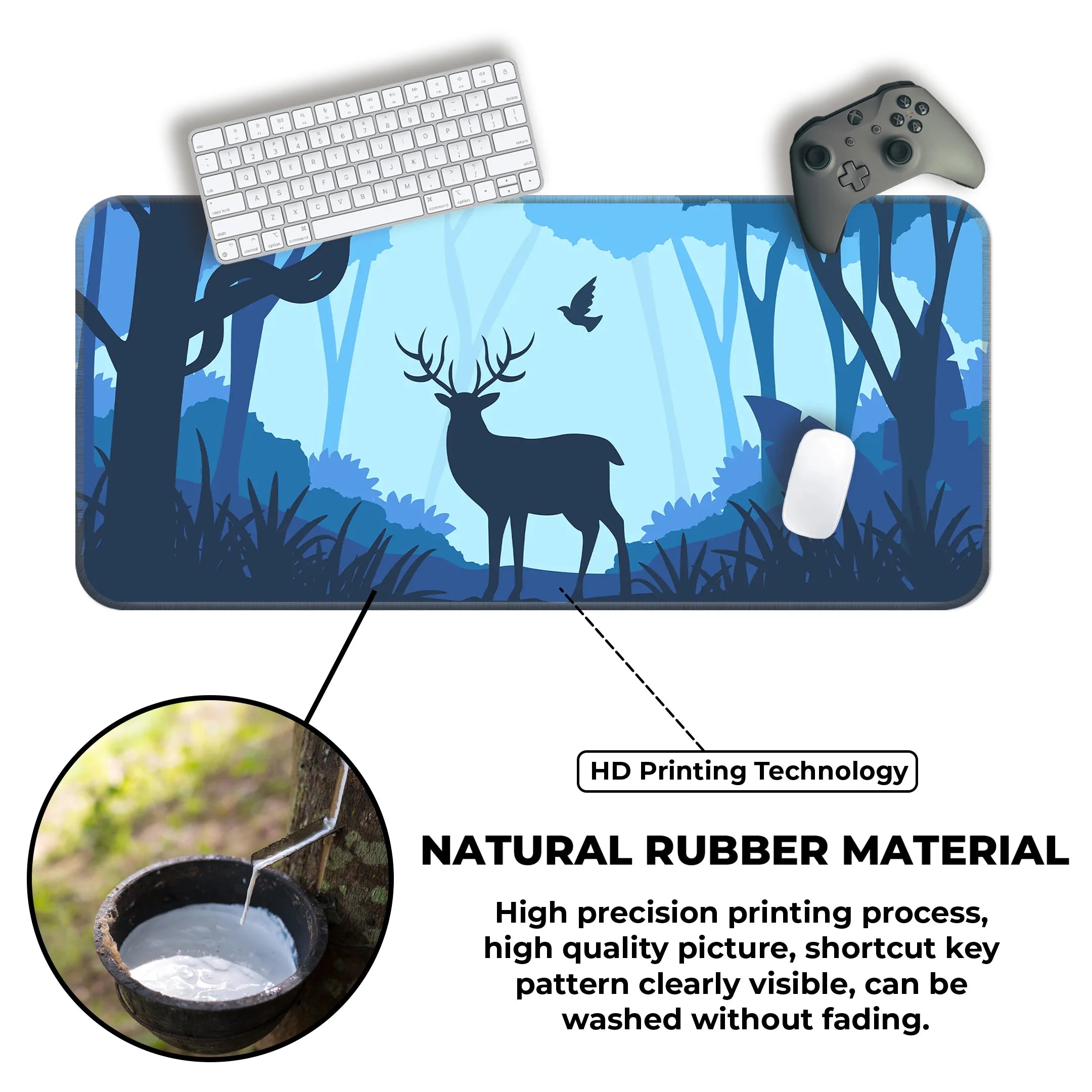 Moonlit Deer Deskmat