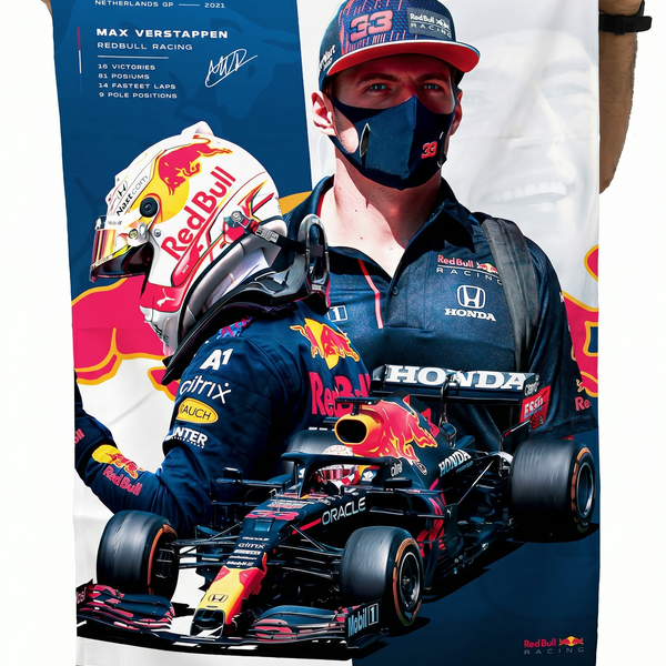 Max Verstappen Formula 1 Wall Tapestry | Red Bull Racing F1 Driver Poster | Premium Polyester Motorsport Wall Hanging