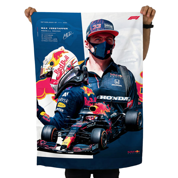 Max Verstappen Formula 1 Wall Tapestry | Red Bull Racing F1 Driver Poster | Premium Polyester Motorsport Wall Hanging