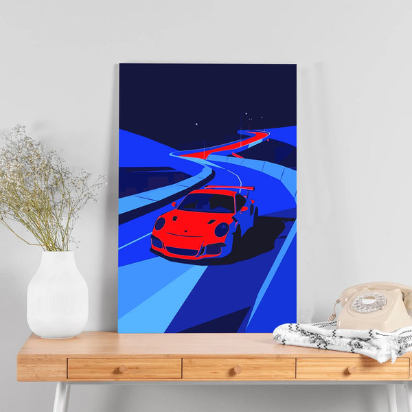 Night Run Porsche Poster