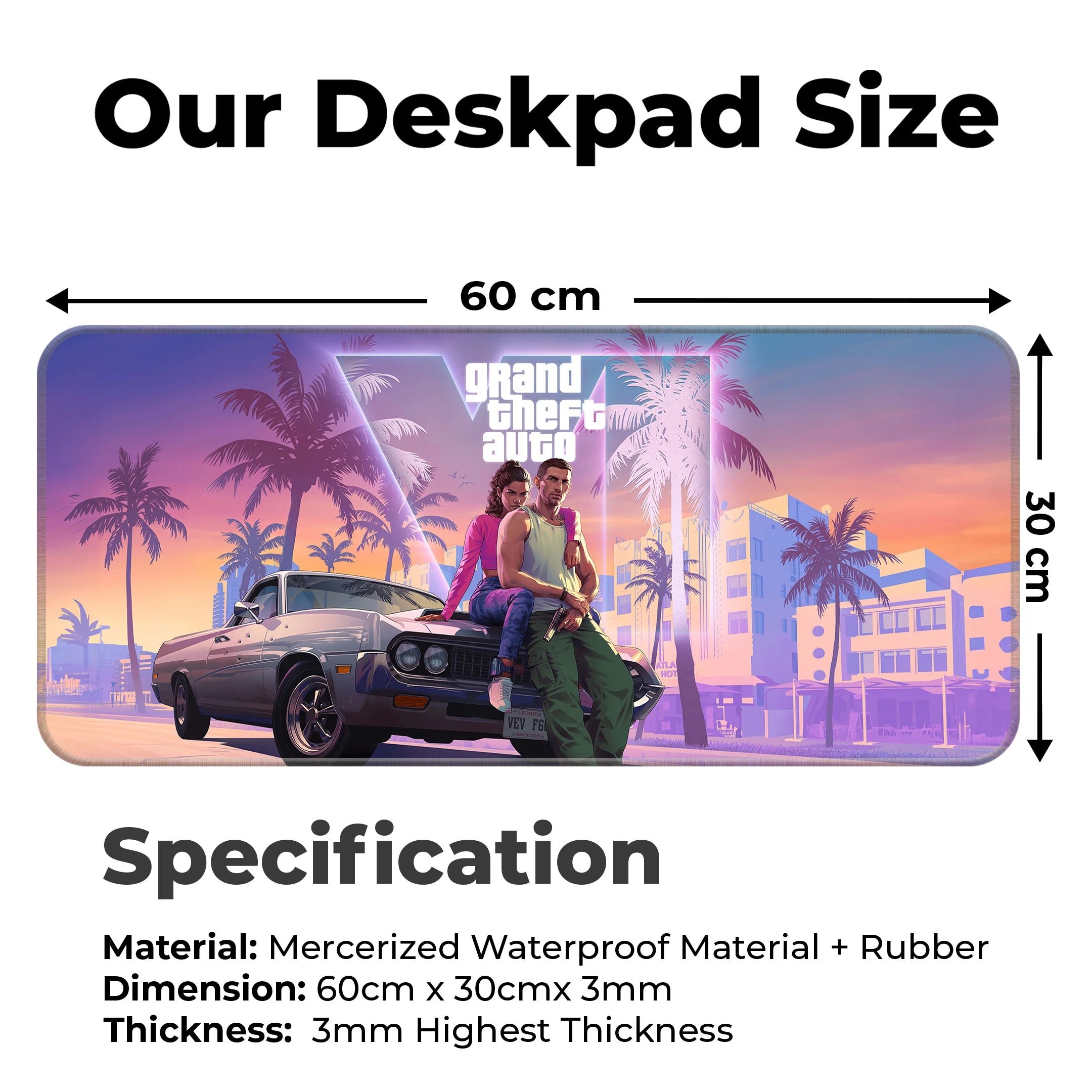 GTA VI Vice City Vibes Deskmat