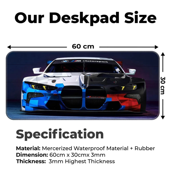 BMW M4 GT3 Motorsport Front View Deskmat
